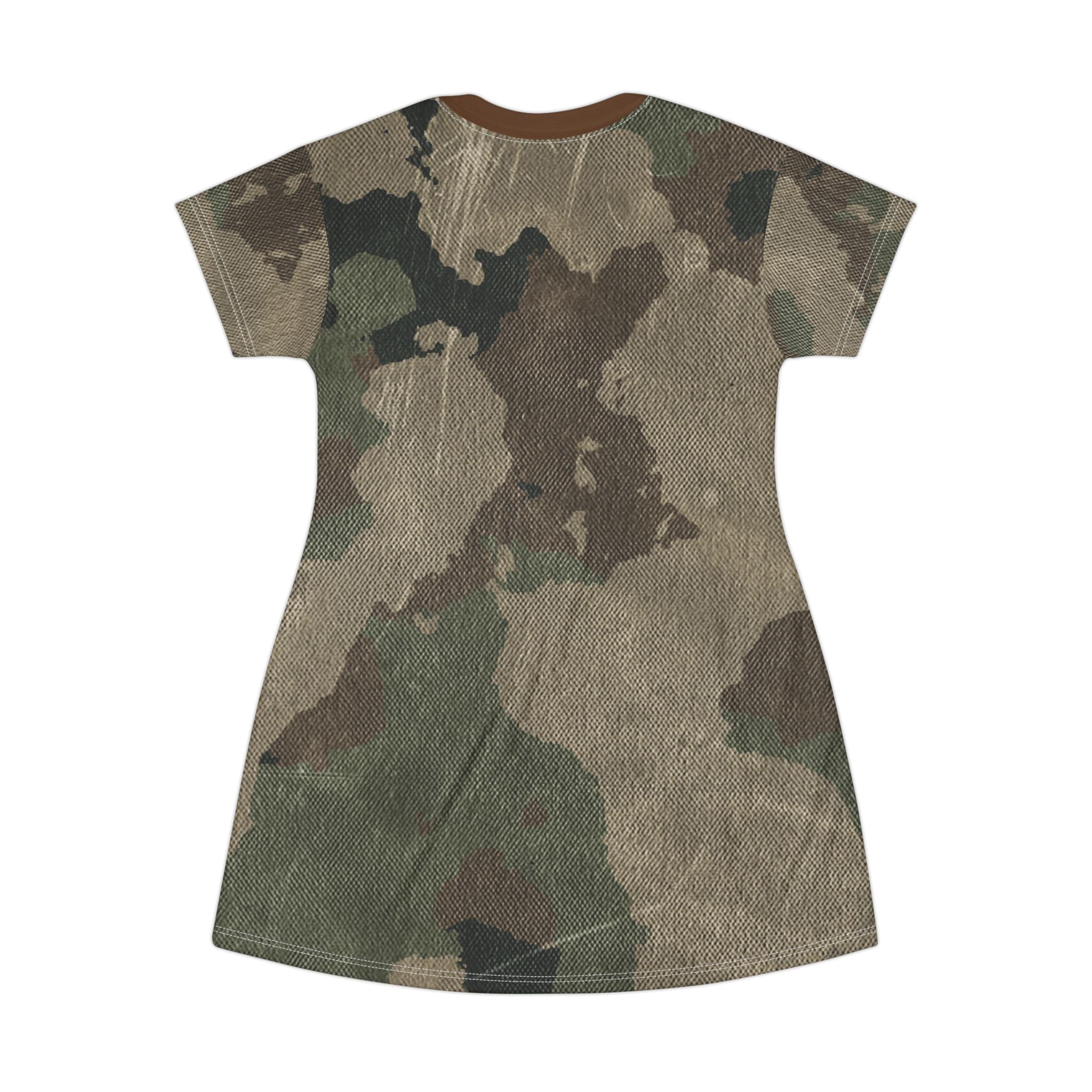 Camo T-Shirt Dress | Dirty Brown Camouflage Camo Colors