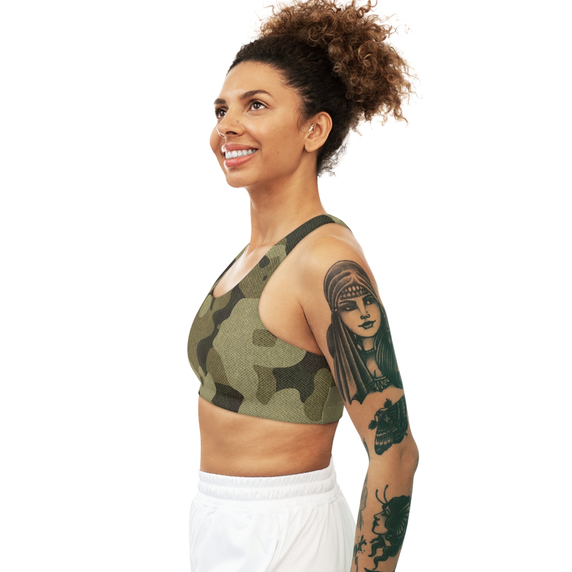 Camo Bra | Green Fabric Sports Camouflage Camo Colors