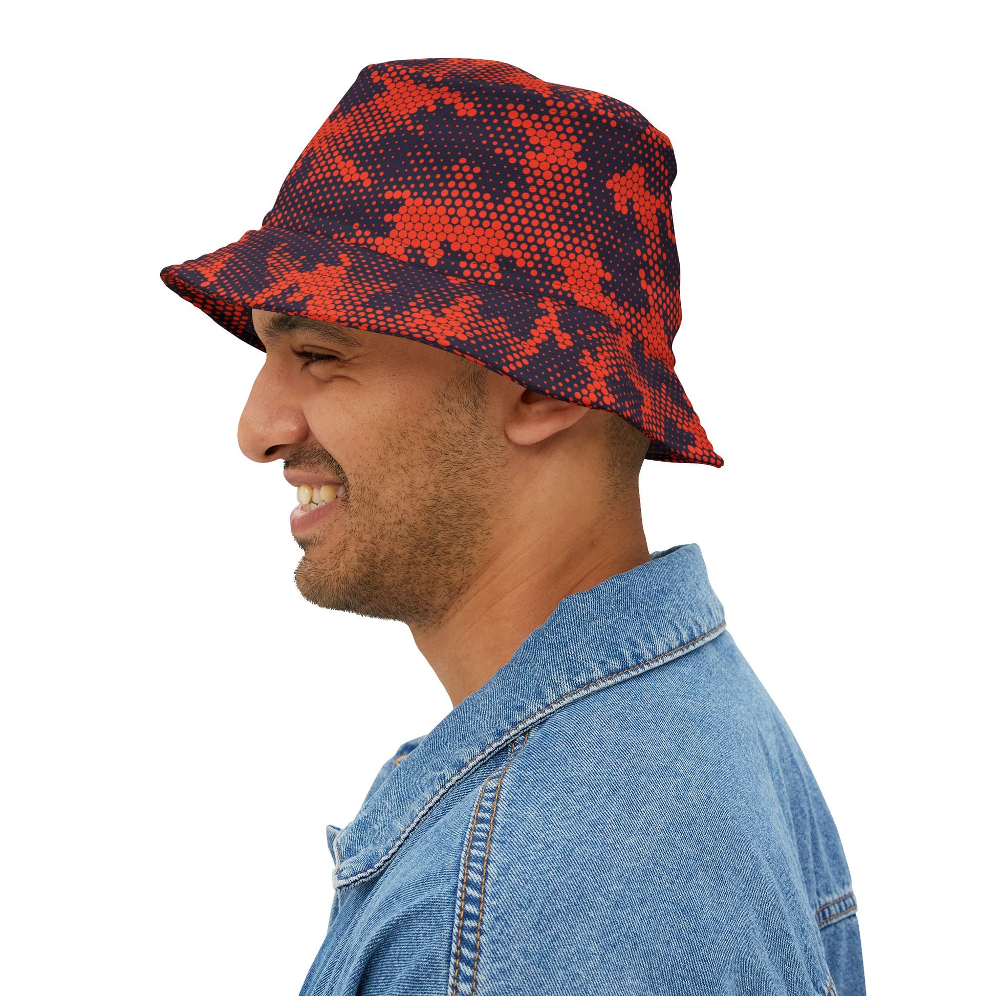 Camo Bucket Hat | Orange & Blue Camouflage Camo Colors
