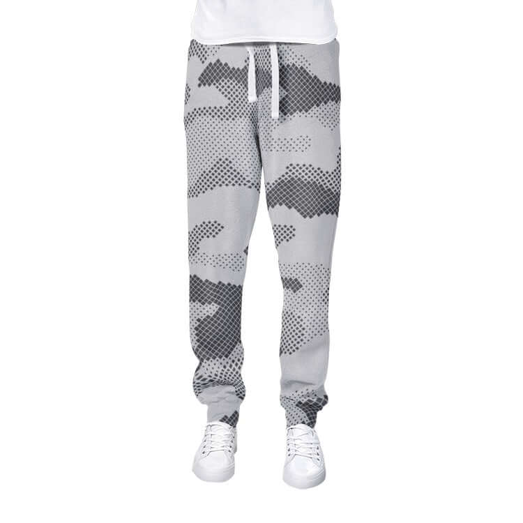 Men's Camo Track Pants | Gray Digital Camo Colors