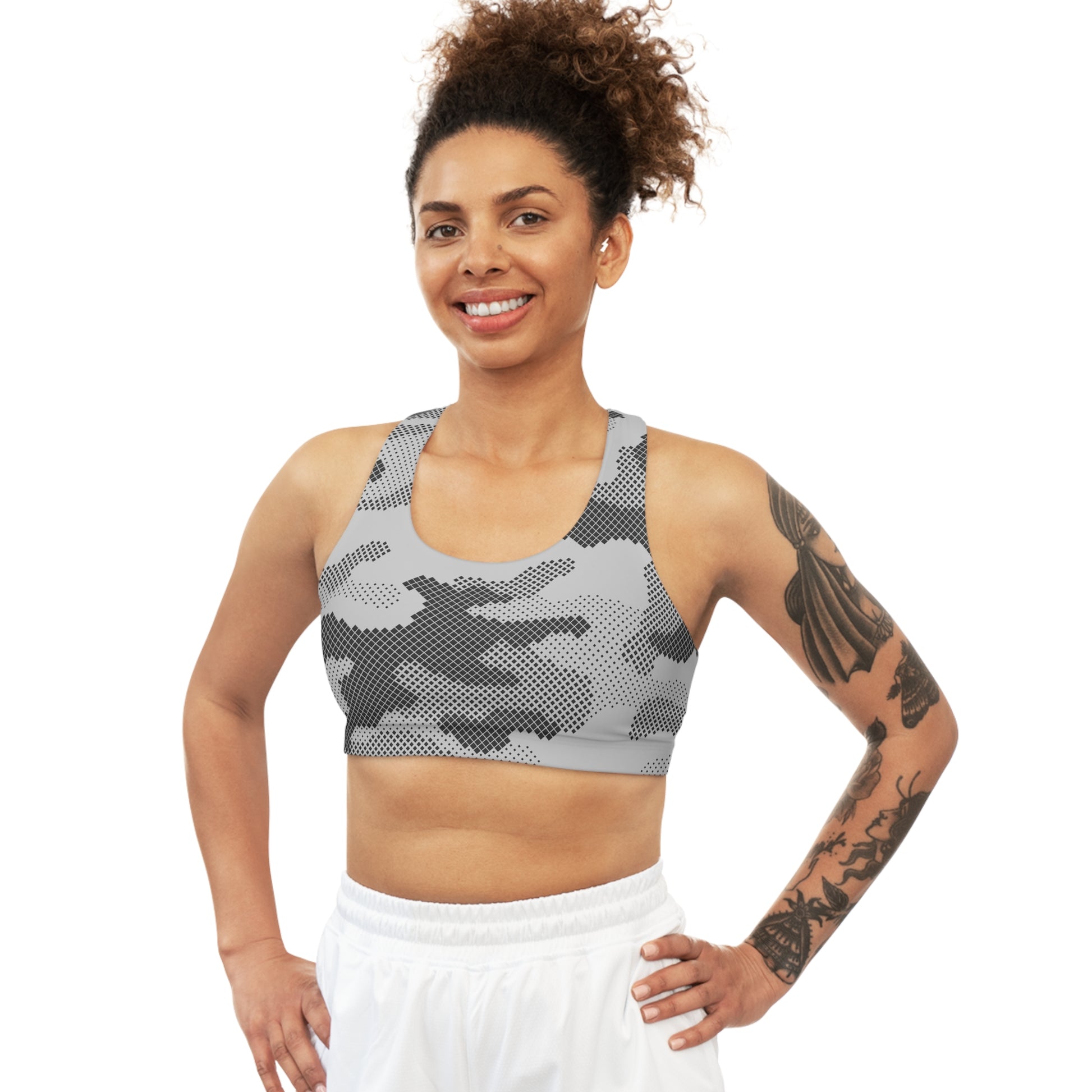 Camo Bra | Gray Digital Camouflage Camo Colors