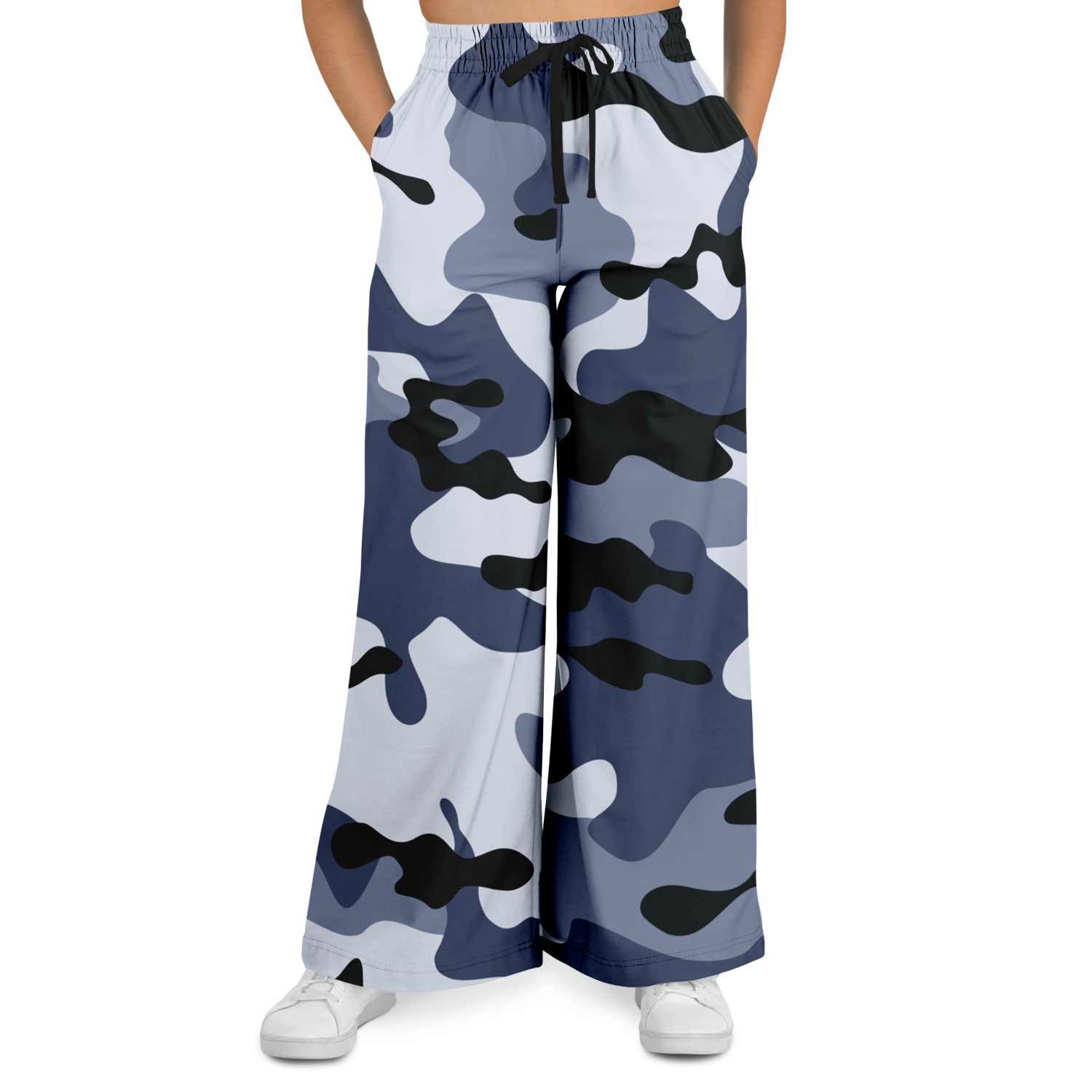 Camo Wide Leg Pants | Light Blue Camouflage Camo Colors