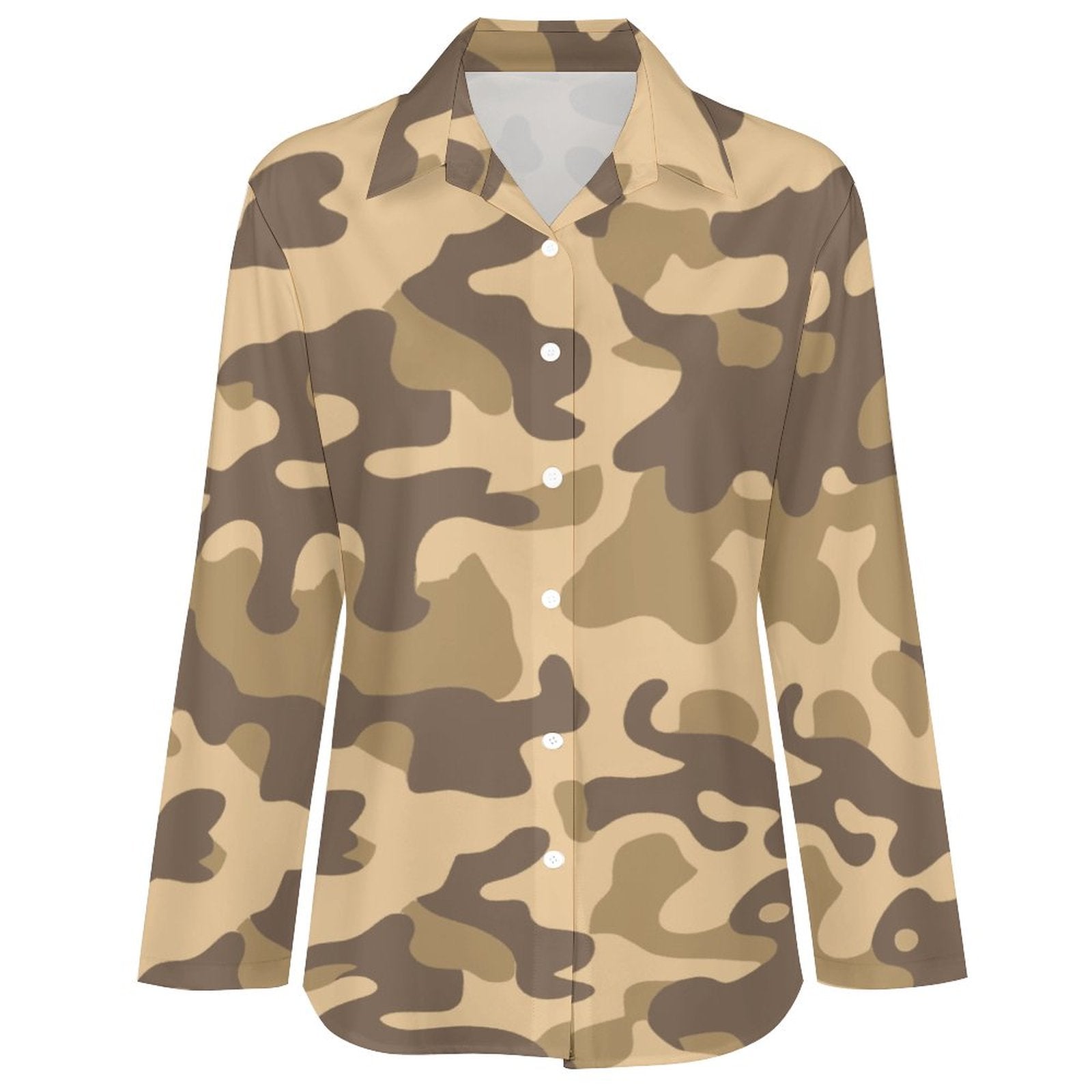 Women's Button-Up Camo Shirt | Khaki Camouflage Camo Colors