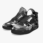Camo Jordans AJ4 | Gray, Black and White Camo Colors