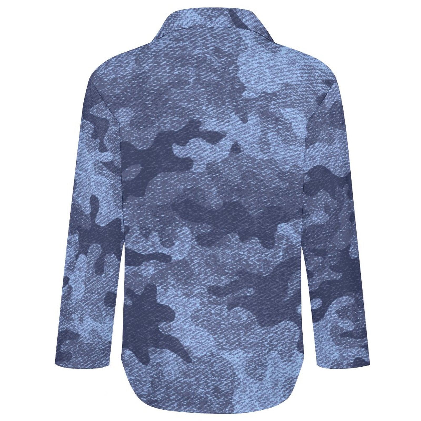 Women's Button-Up Camo Shirt | Denim Blue Tones Camo Colors