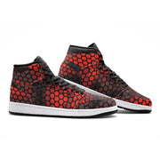 Red Camo Sneakers AJ 1 | High Top Leather | Geometric Hive Camo Colors