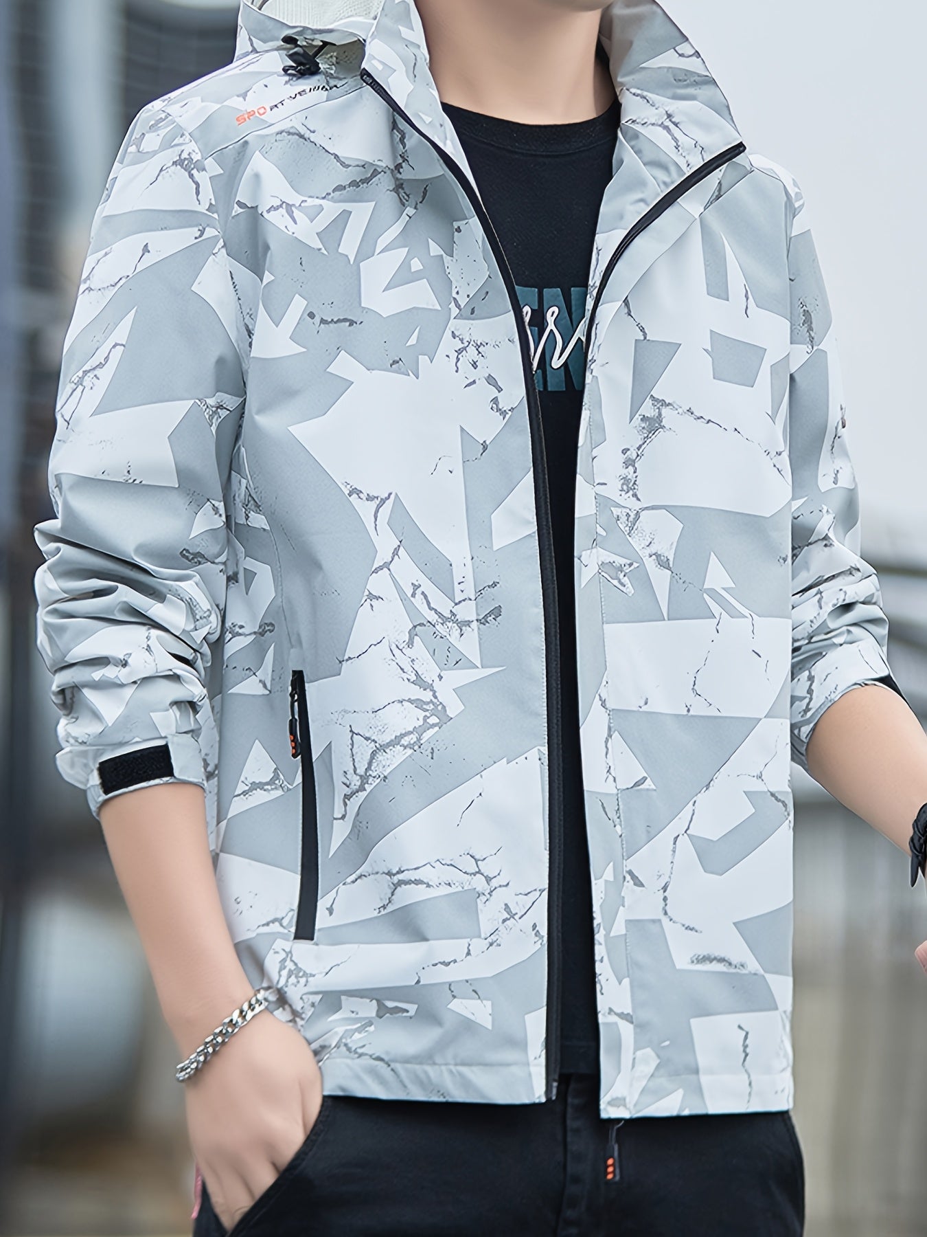 Men's Camouflage Hooded Jacket | Lightweight Windproof Coat | Camo Colors