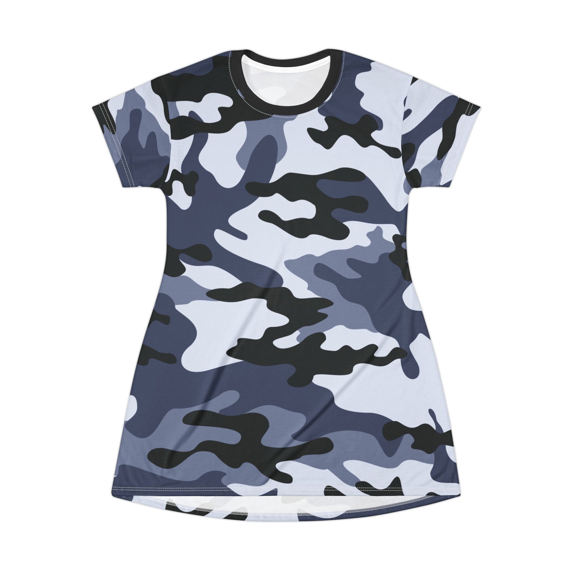 Camo T-Shirt Dress | Light Blue Camouflage Camo Colors