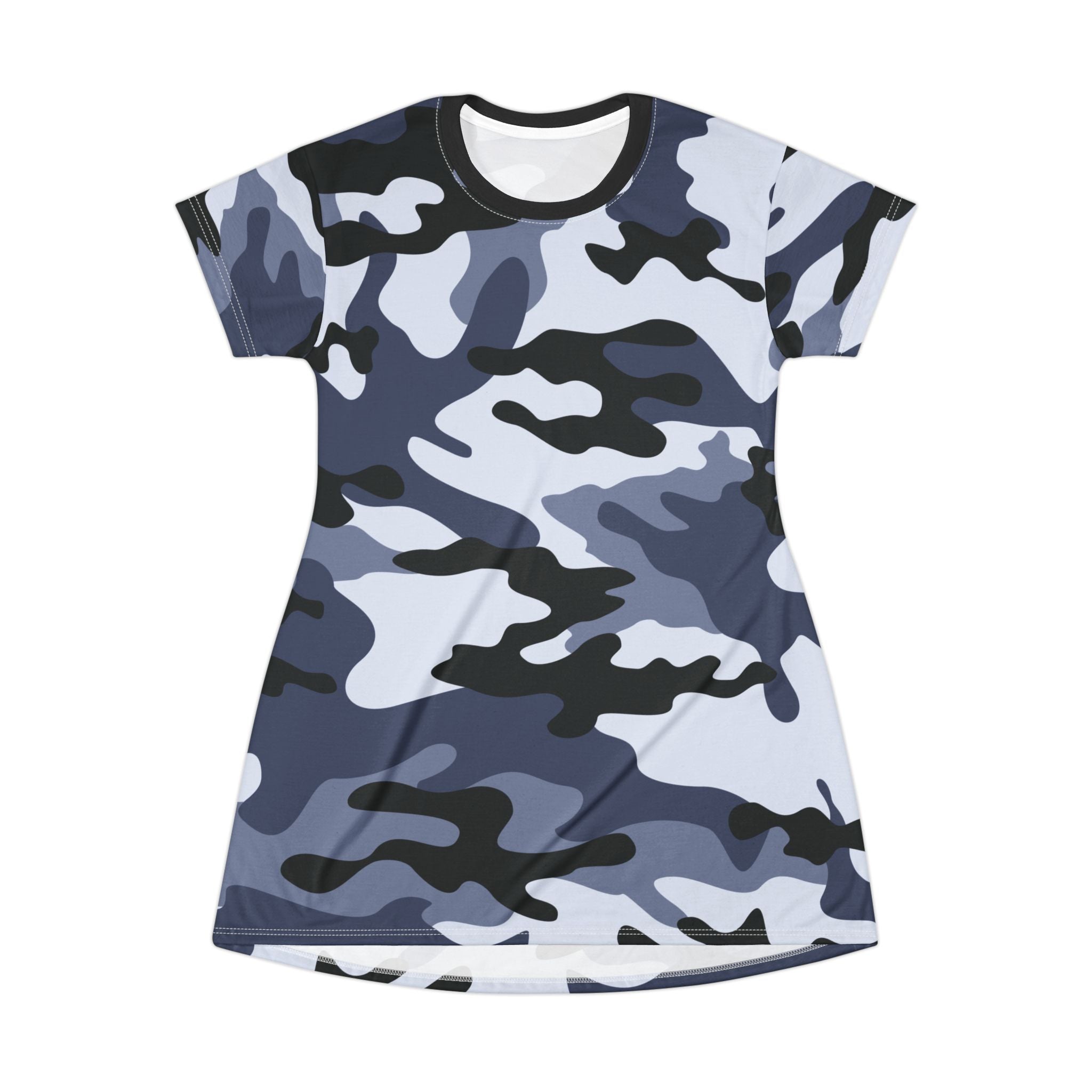 Camo T-Shirt Dress | Light Blue Camouflage Camo Colors