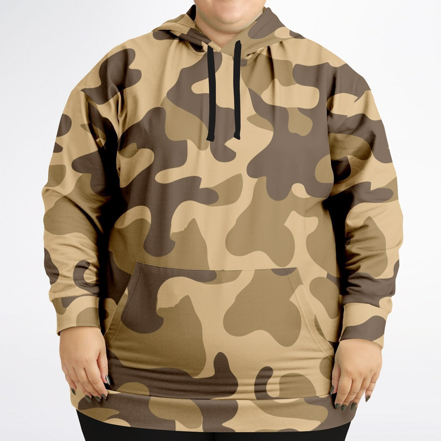 Plus-size Camo Hoodie in Khaki Camouflage Print | Camo Colors