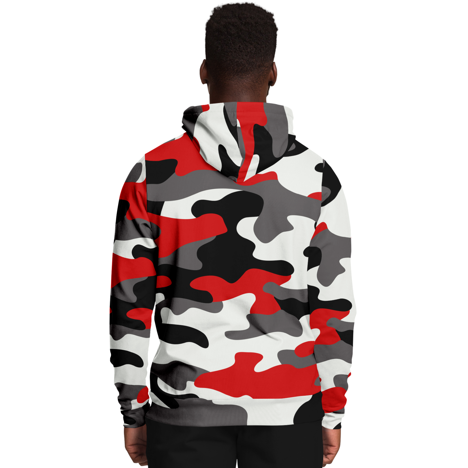 Camo Hoodie | Red, Black, and White Pullover Camo Colors