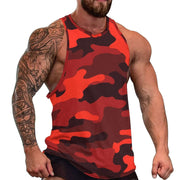 Camo Tank Top | Scarlet Red & Black Camouflage Camo Colors