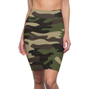 Camo Mini Skirt | Pencil Cut | Classic Green Camo Colors