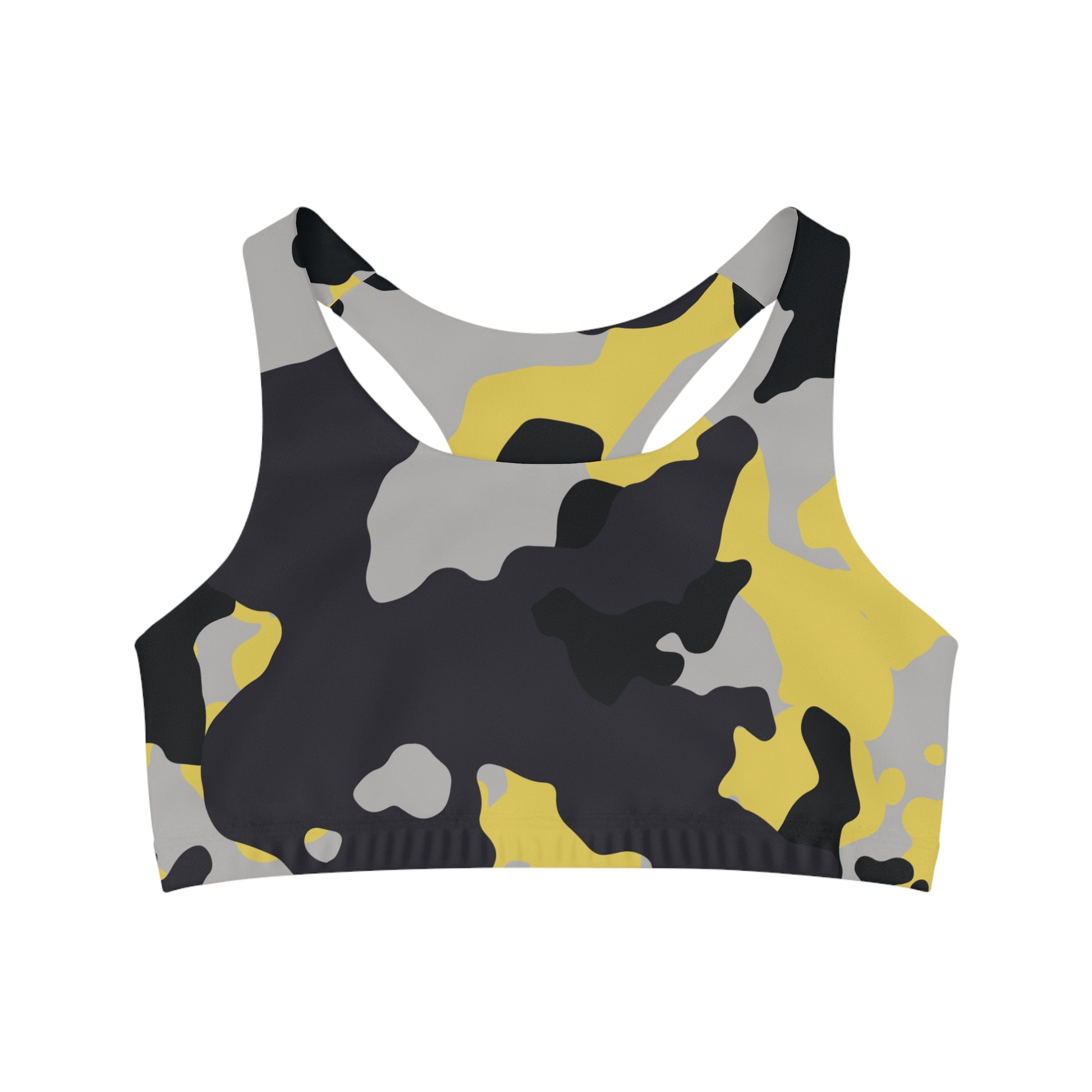 Camo Bra | Yellow, Black, and Silver Sports Camouflage Camo Colors