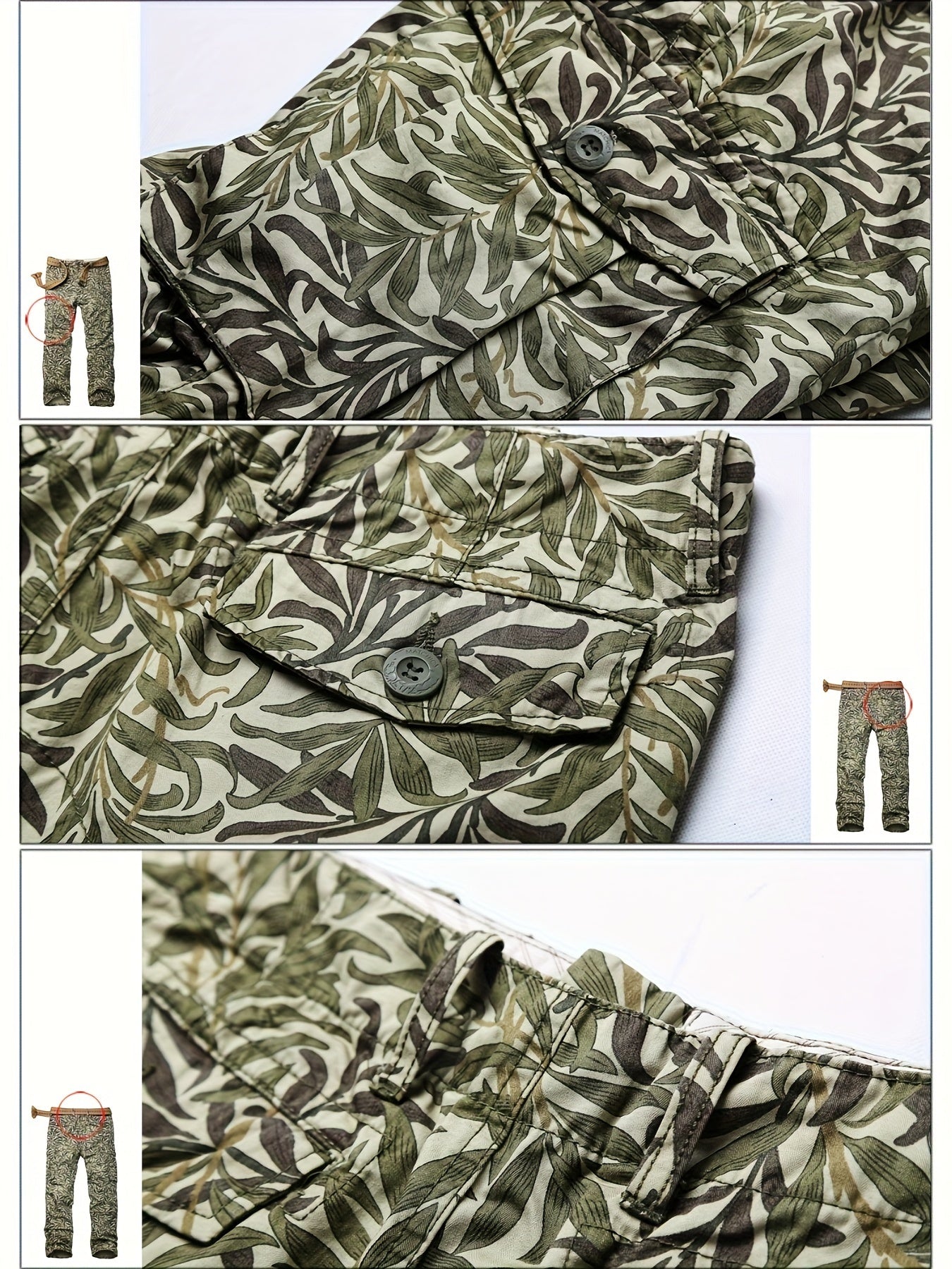 Men's Camo Cargo Pants | Grass Print Camo Colors