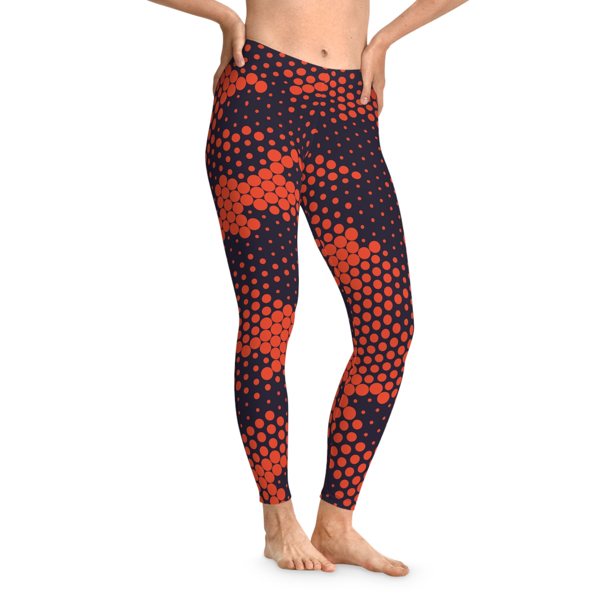 Orange & Blue Camo Leggings For Women | Mid Waist Fit Camo Colors