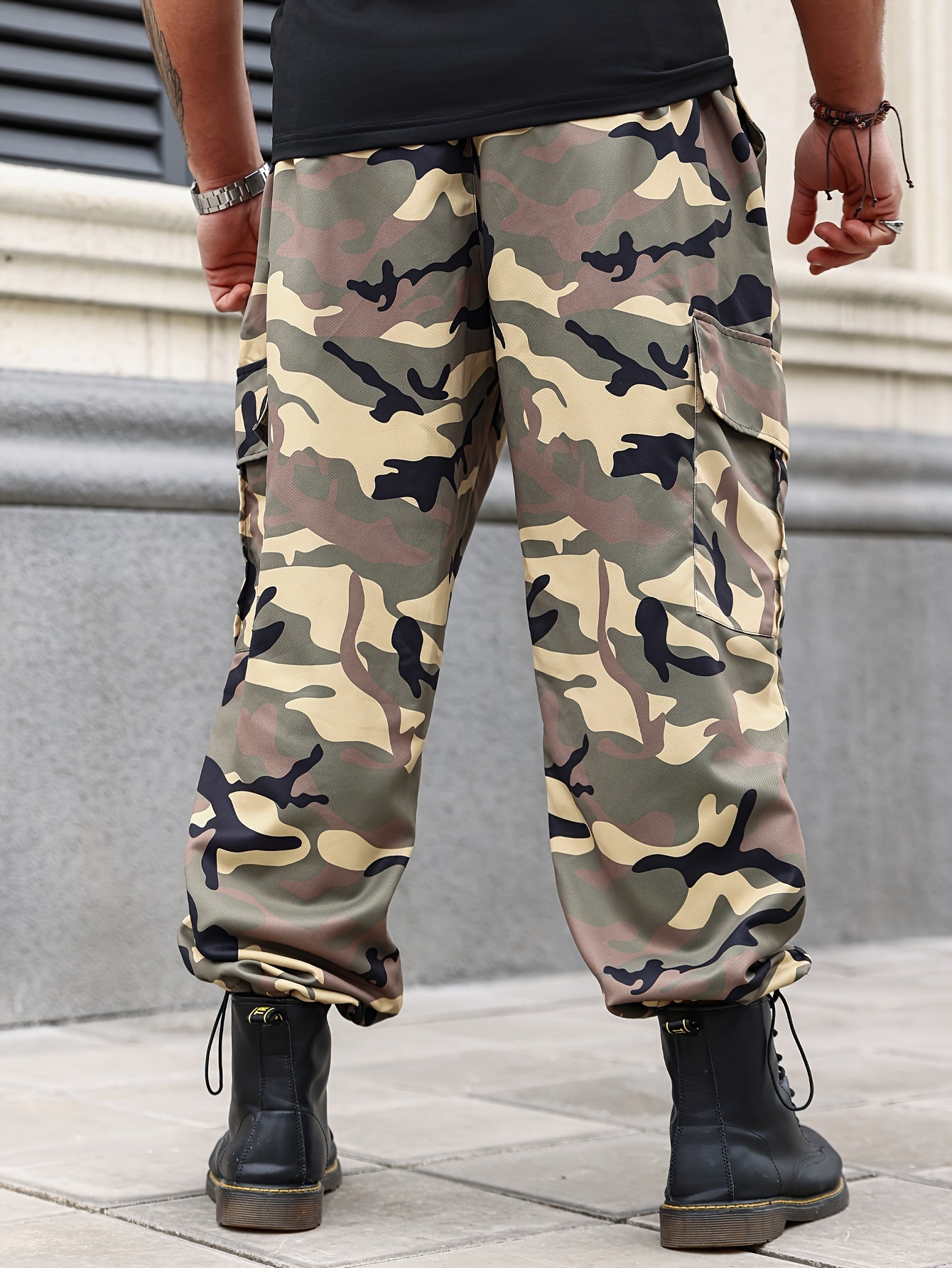 Plus Size Men's Camouflage Cargo Pants| Casual Joggers Camo Colors