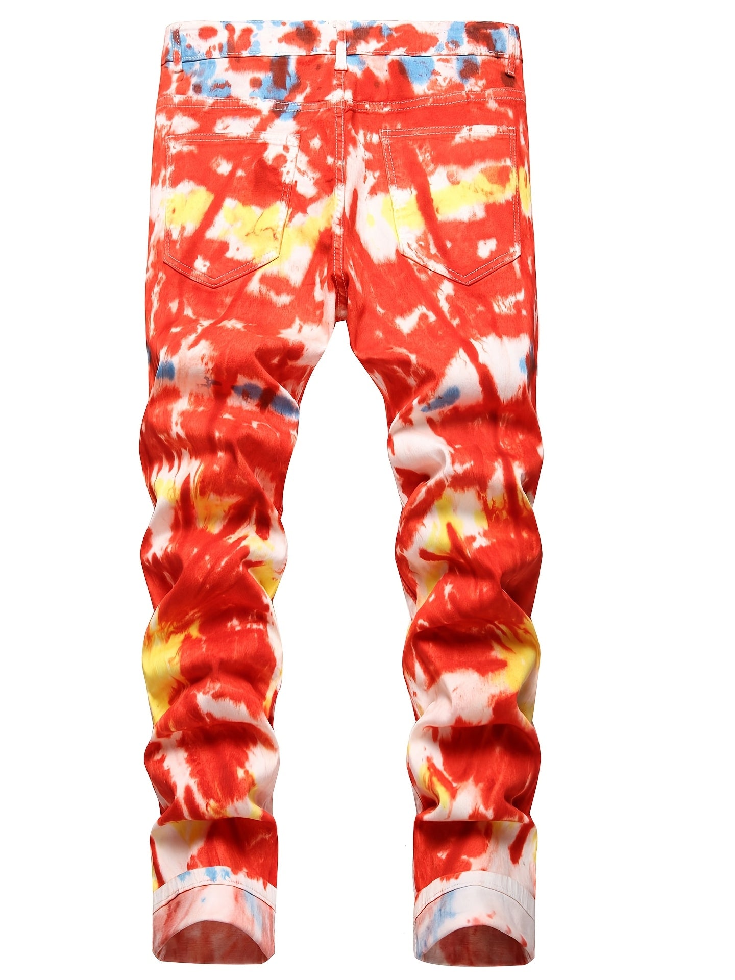 Men'S Regular Fit Casual Denim Jeans - Mid Waist Camo Colors