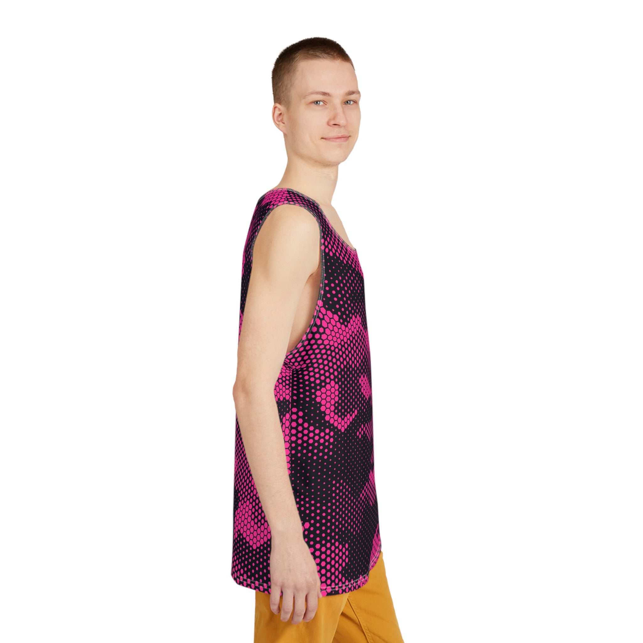 Men's Camo Tank Top | Digital Pink Camouflage | Loose Fit Camo Colors