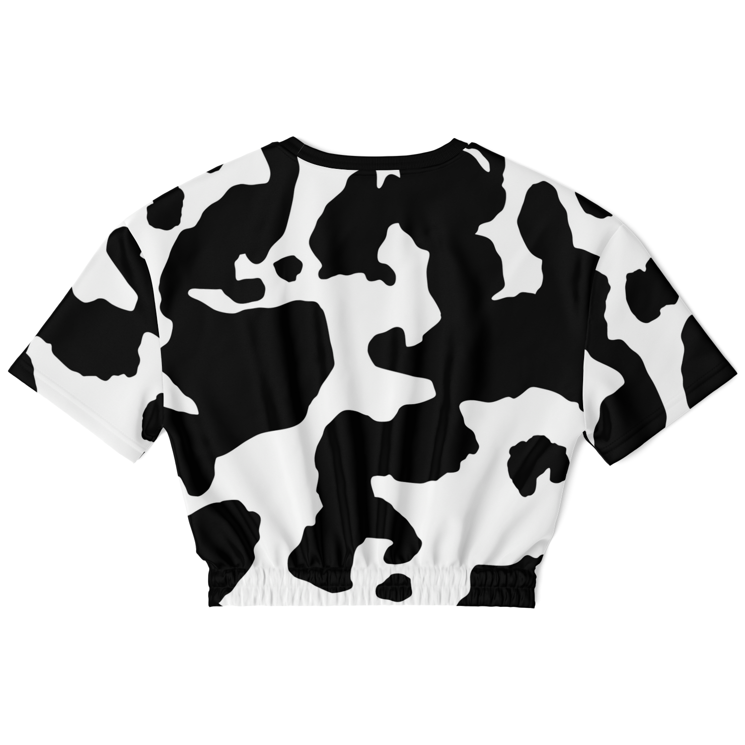Camo Crop Top Sweatshirt | Black & White Cow Camo Colors
