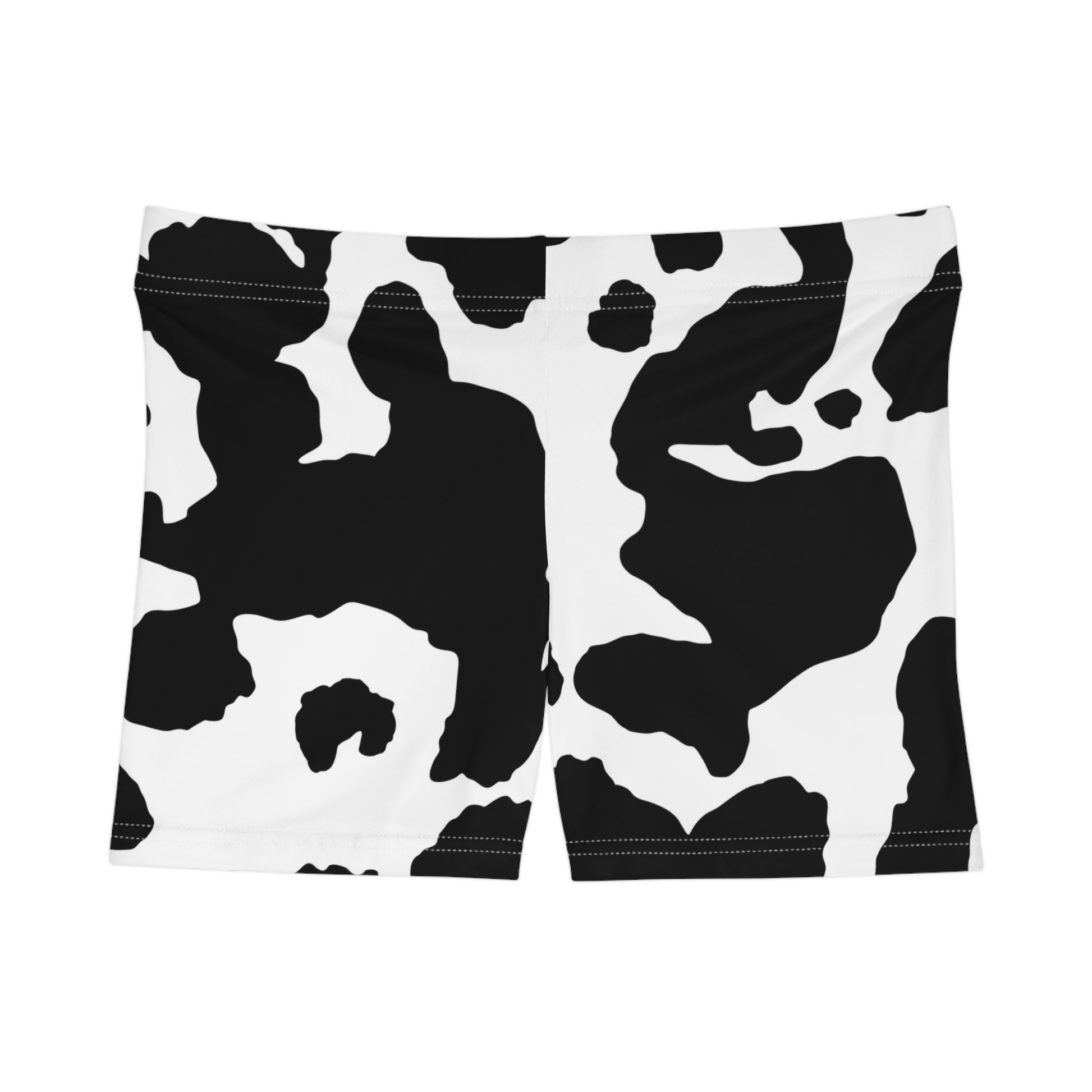 Women's Camo Shorts | Tight Fit | Black & White Cow Print Camo Colors