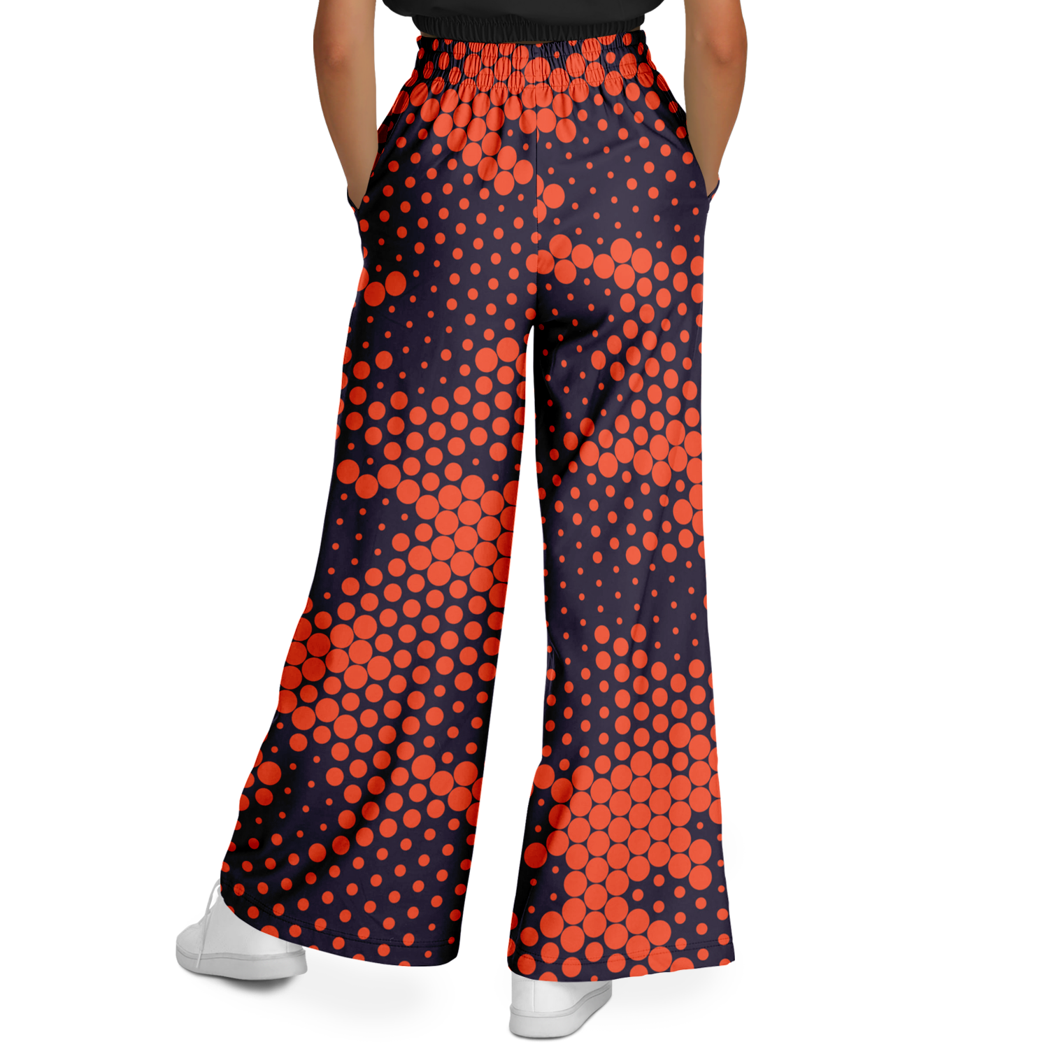 Camo Wide Leg Pants | Orange & Blue Digital Camouflage Camo Colors
