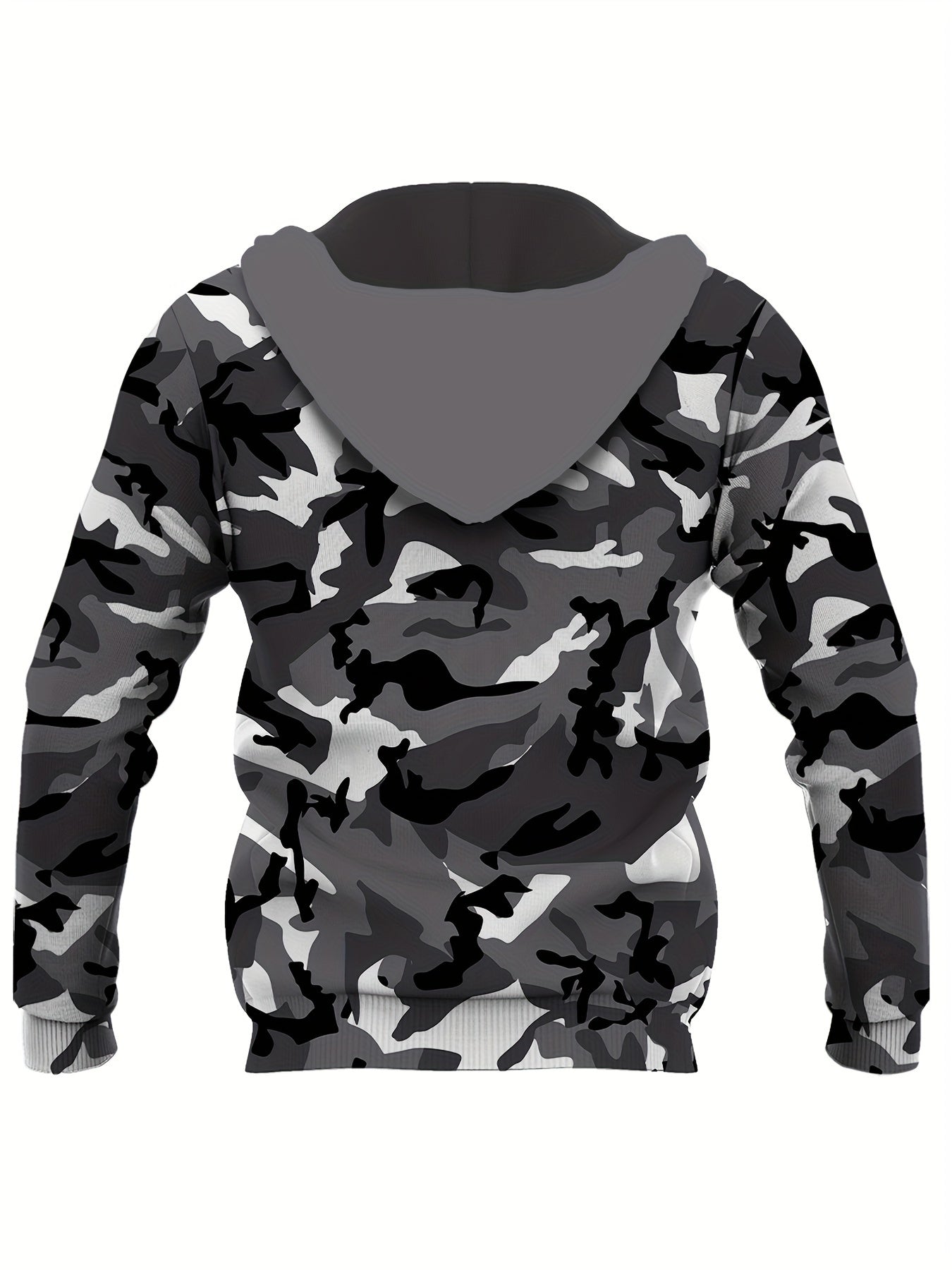 Plus Size Casual Camouflage Hoodie Sweatshirt with Pocket Camo Colors