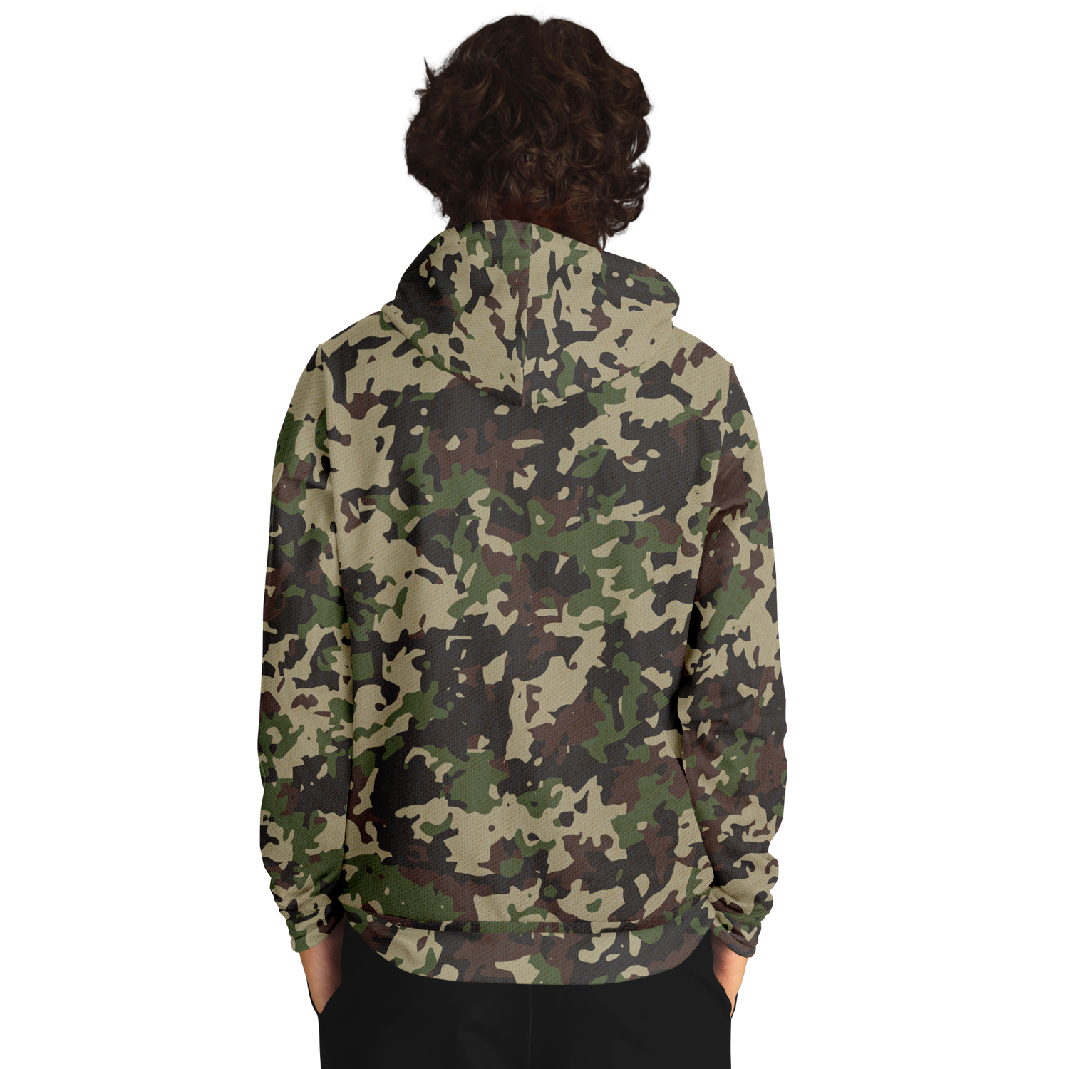 Military Brown Hoodie | Khaki, Gray and Lava Mixed Camo Camo Colors