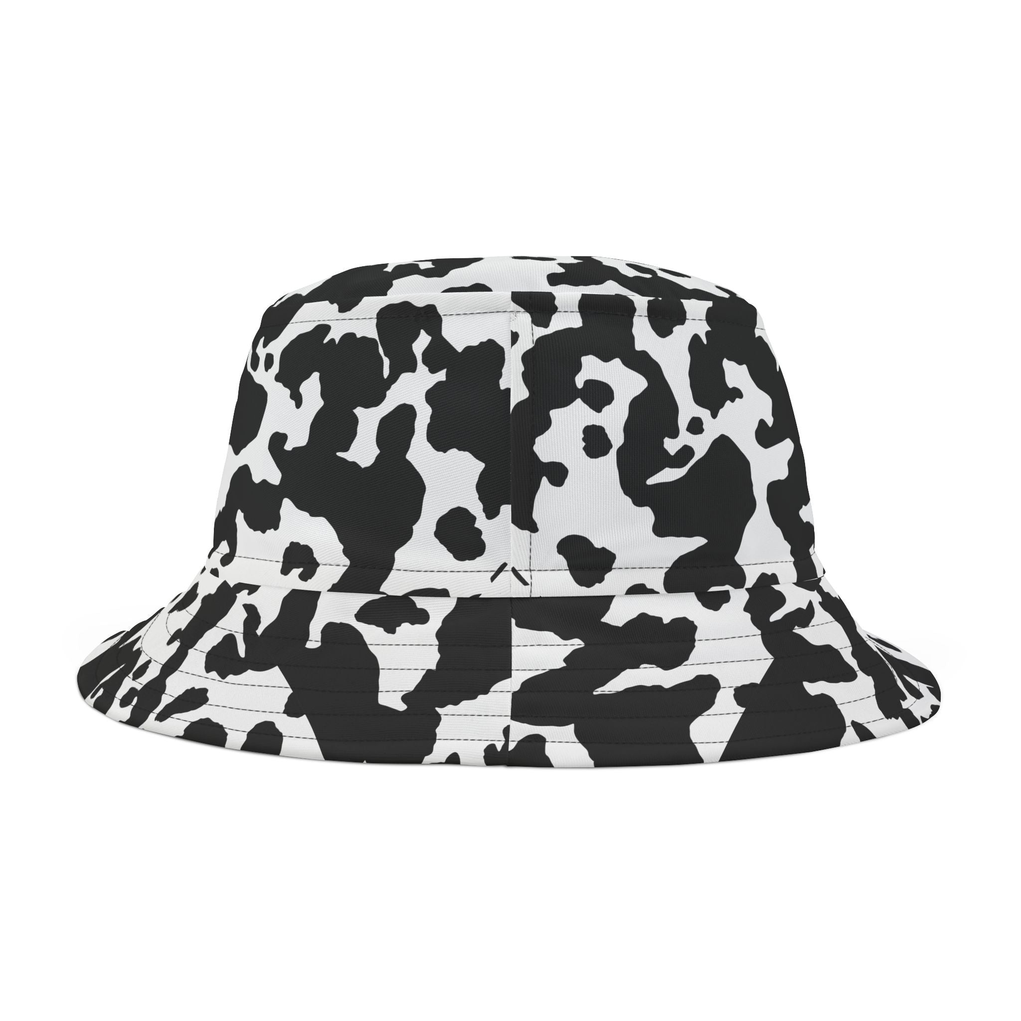 Camo Bucket Hat | Black & White Cow Camouflage Camo Colors