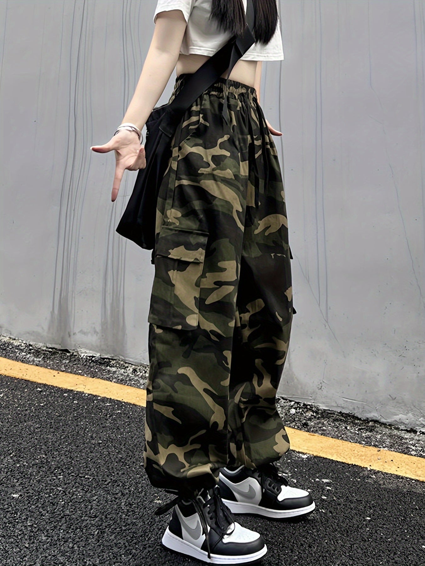 Camo Print Wide Leg Pants – Stylish & Functional Cargo | Camo Colors