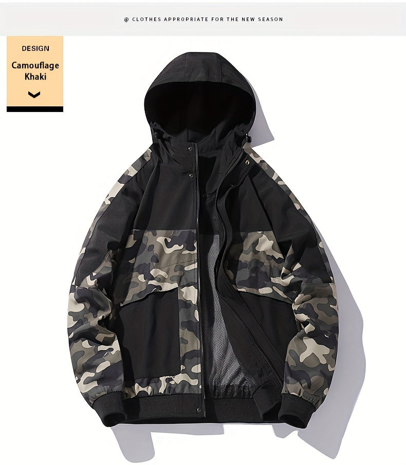 Camo Graphic Fleece Jacket | Men's Casual Hooded Winter Coat Camo Colors