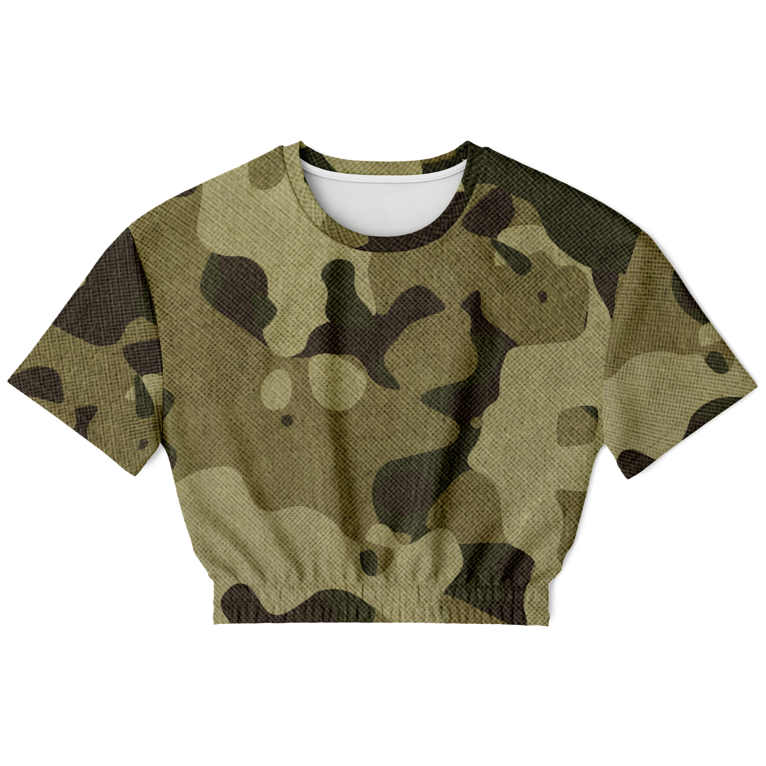 Camo Crop Top Sweatshirt | Green Fabric Camo Colors