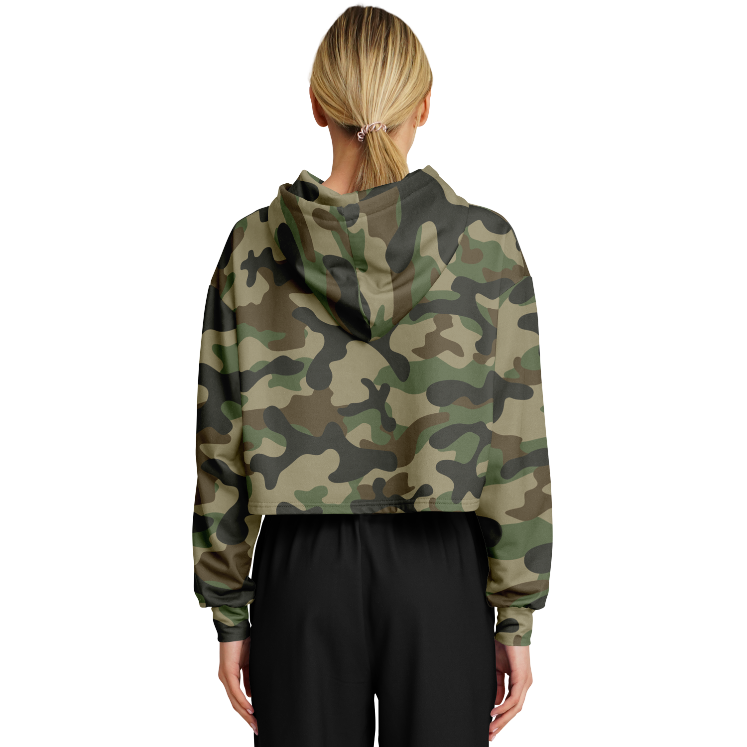 Cropped Hoodie For Women | Military Brown Camouflage Camo Colors