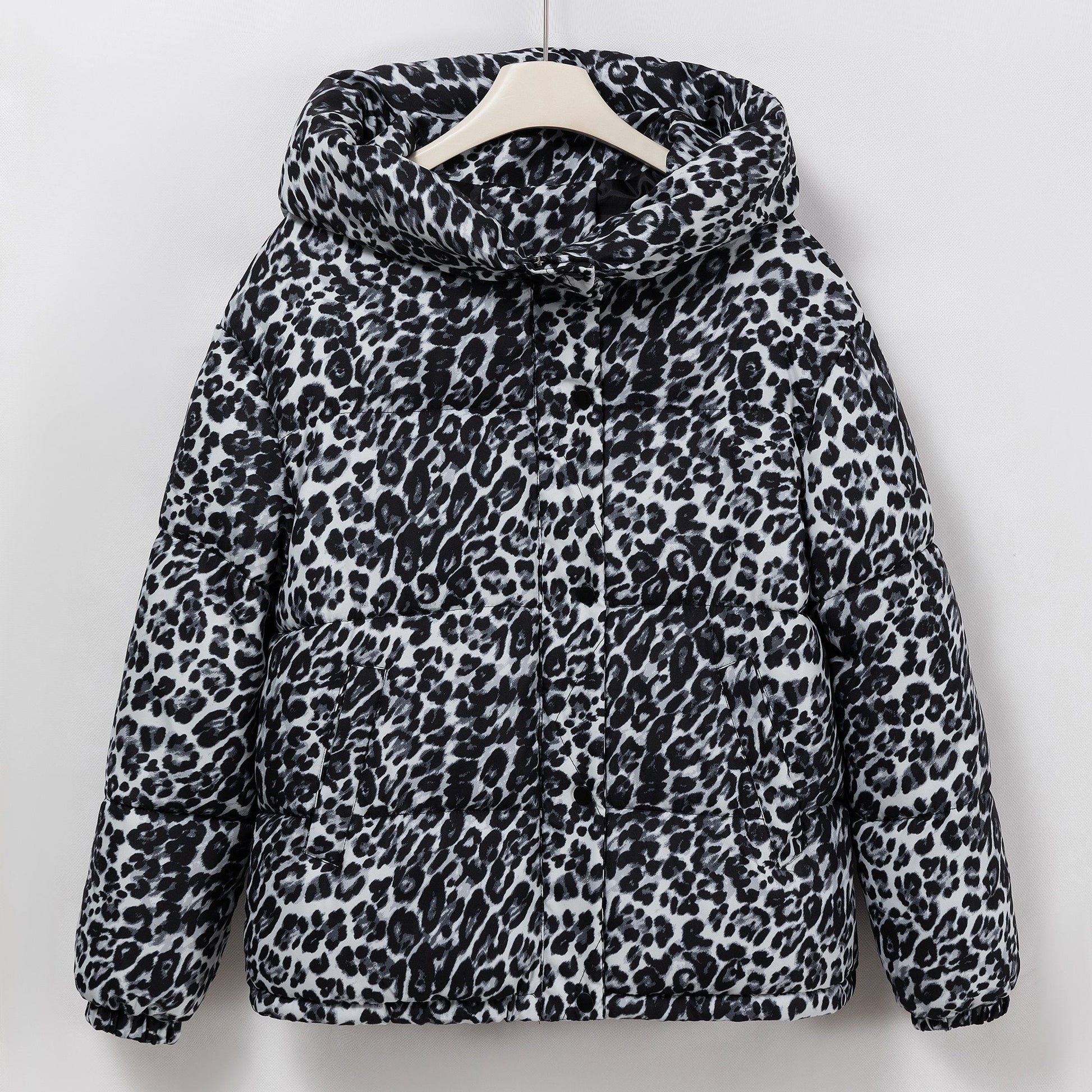 Fashionable Leopard Print Women's Puffer Coat | Camo Colors