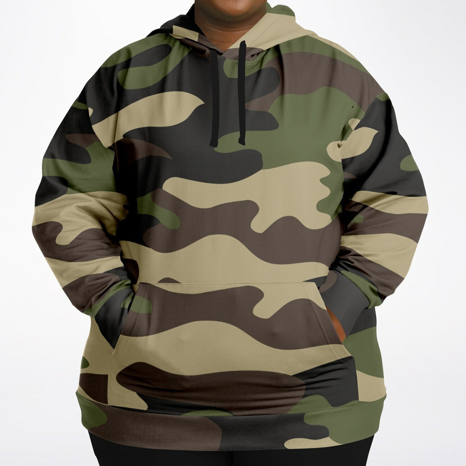 Plus-size Camo Hoodie in Classic Green Camouflage Print | Camo Colors
