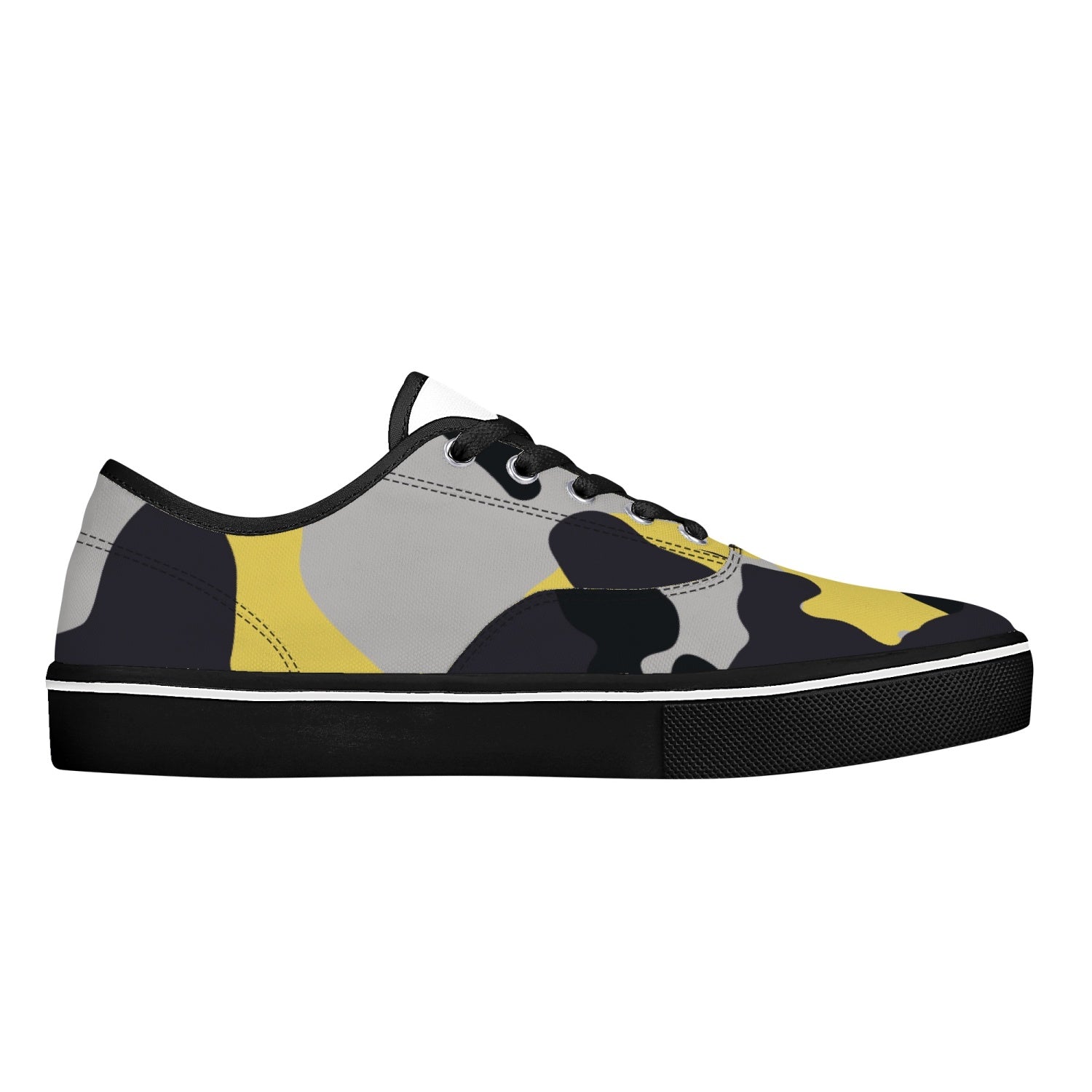 Camo Skate Shoes | Yellow, Black, and Silver Camouflage Camo Colors