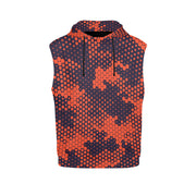 Sleeveless Camo Hoodie For Women | Orange and Blue Camouflage Camo Colors