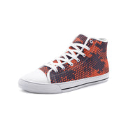 Camo Shoes | HIgh Top Canvas | Orange & Blue Digital Camo Colors