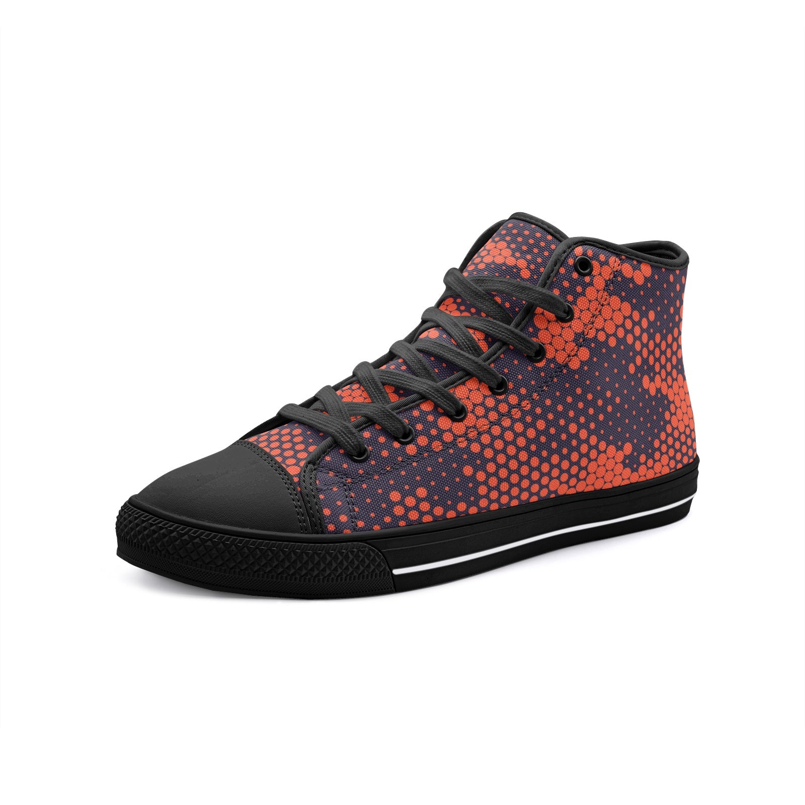 Camo Shoes | HIgh Top Canvas | Orange & Blue Digital Camo Colors