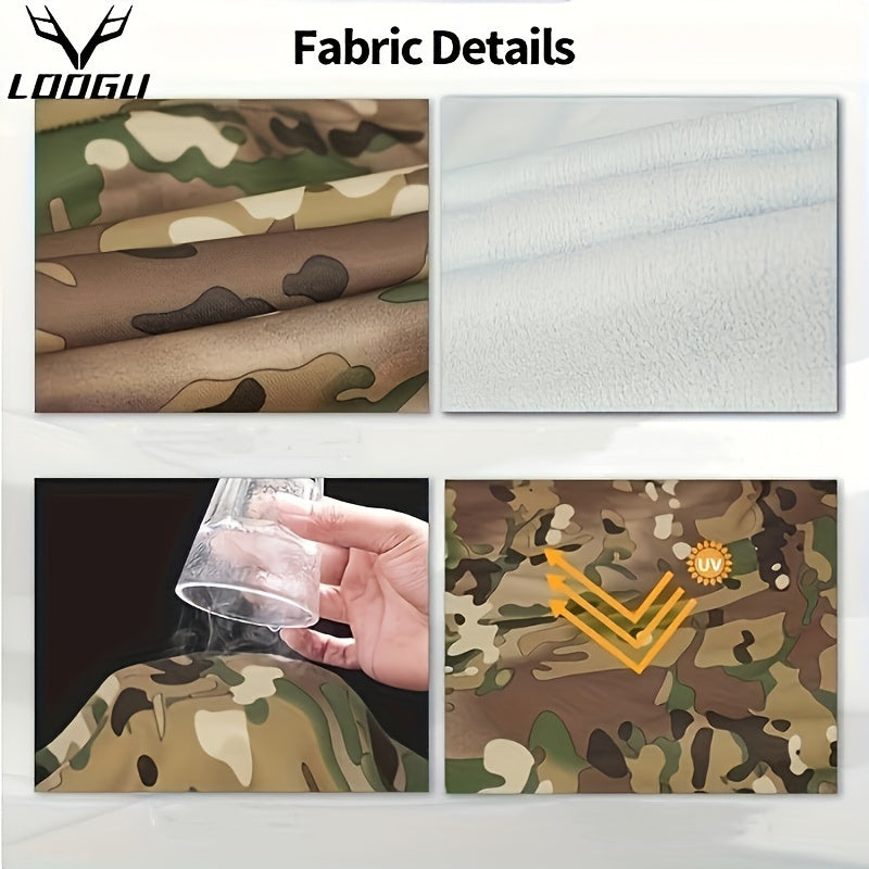 Men's Camo Hoodie - Wool-Lined, Thermal Pullover for Hunting & Fishing Camo Colors