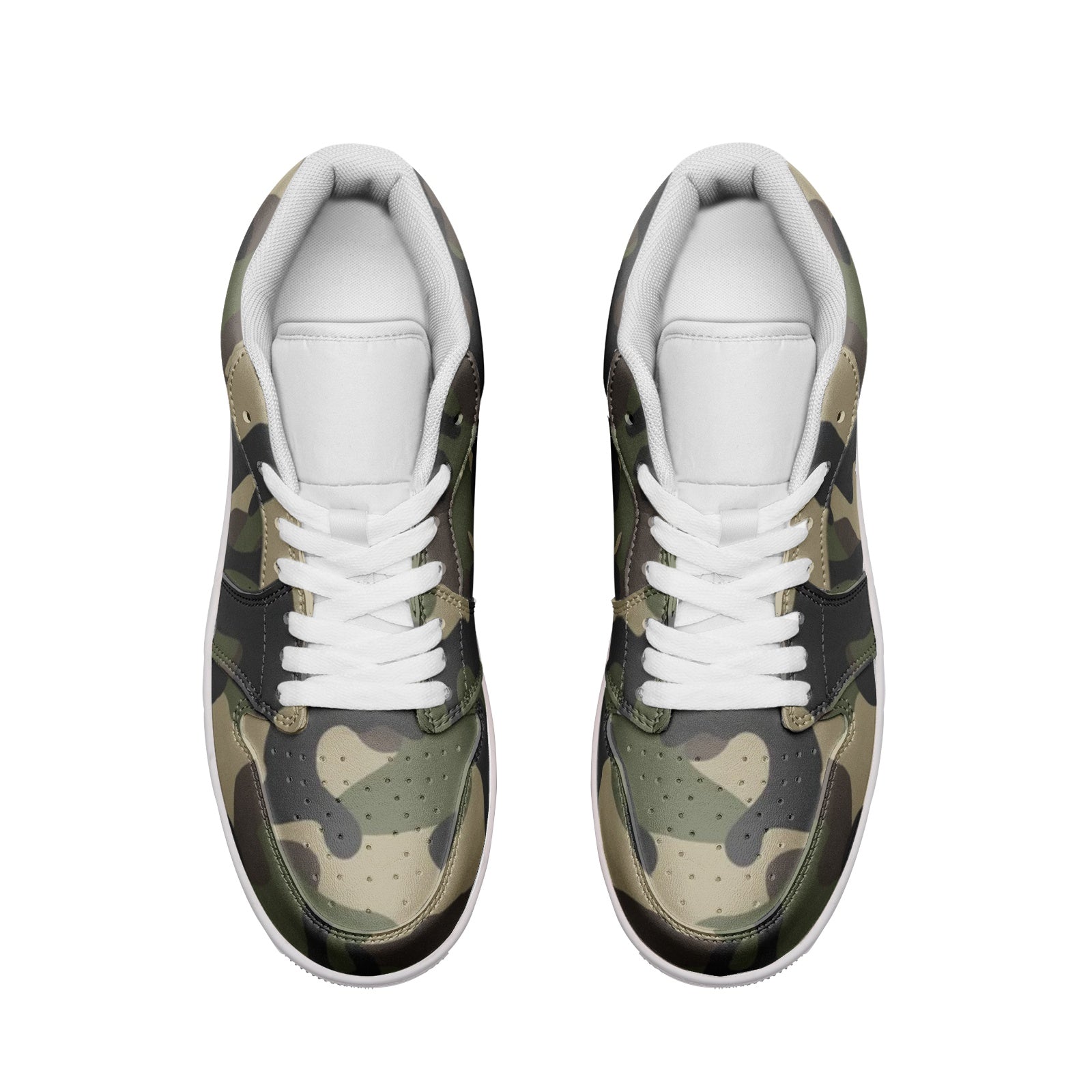 Classic Brown Camo Sneakers | Unisex Low Top Leather Camo Colors