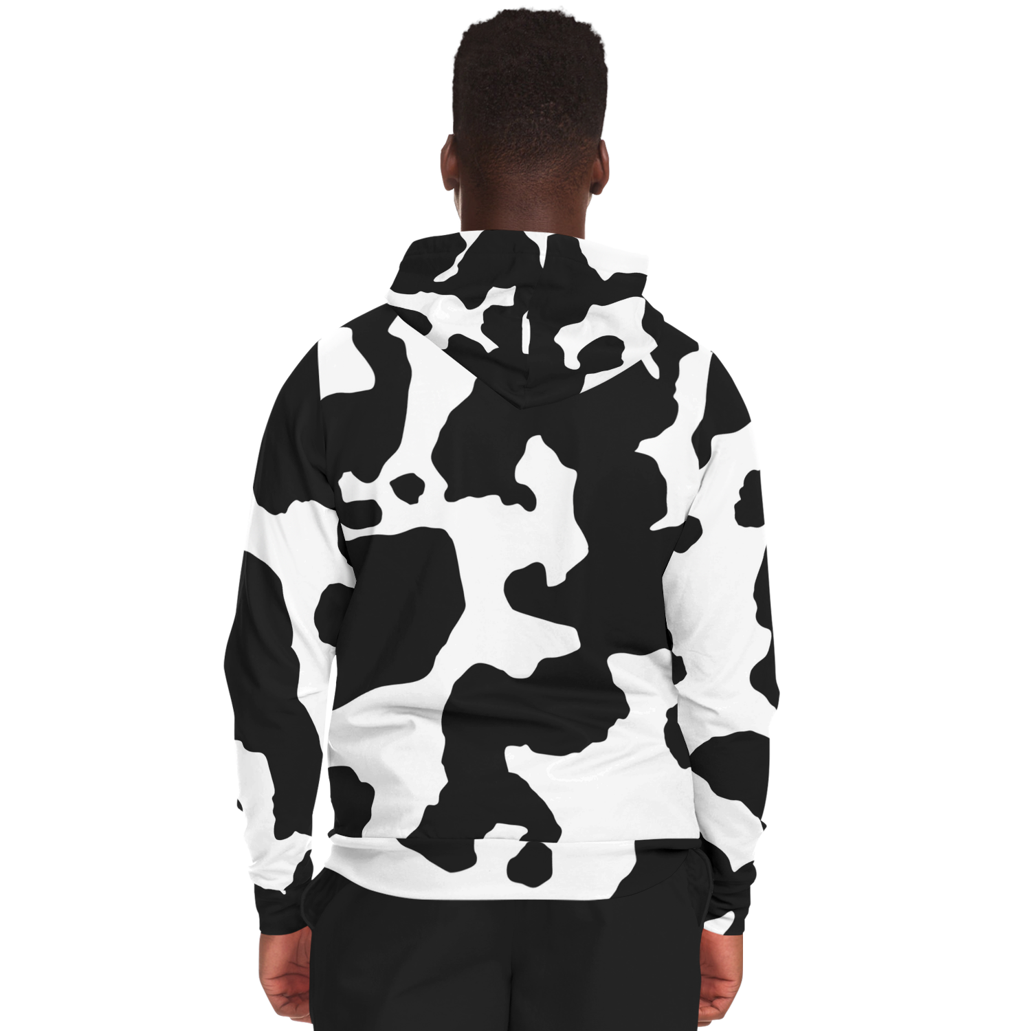 Zip-Up Hoodie | Black & White Camouflage style Camo Colors