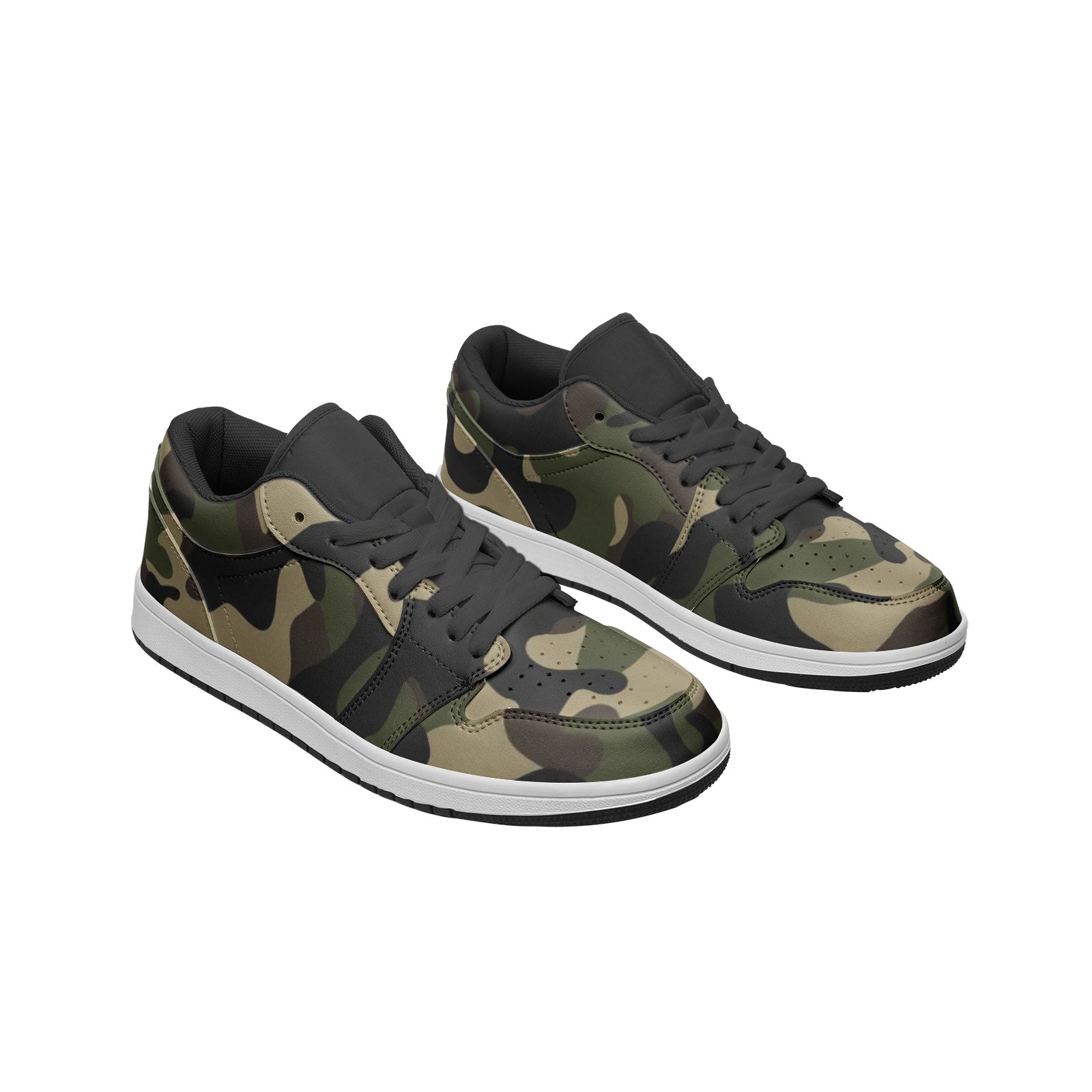 Classic Brown Camo Sneakers | Unisex Low Top Leather Camo Colors