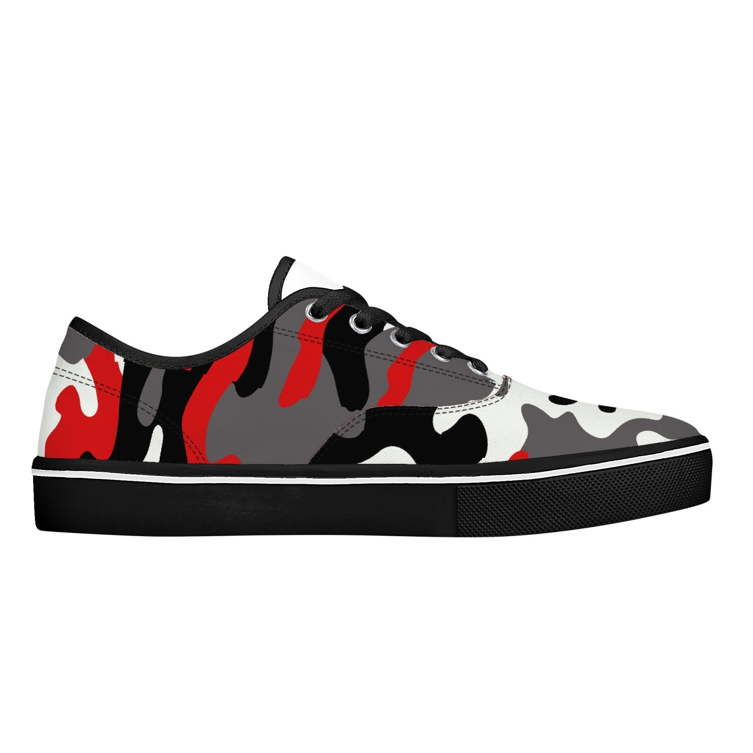 Camo Skate Shoes | Red, Black, and White Camouflage Camo Colors