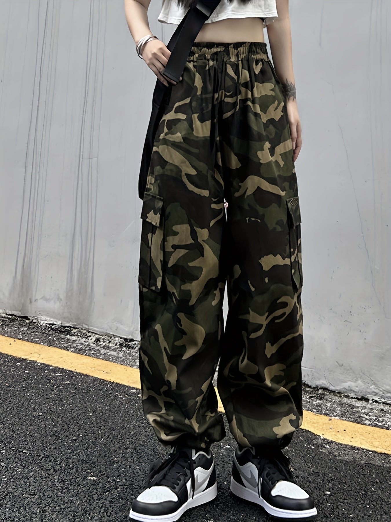Camo Print Wide Leg Pants – Stylish & Functional Cargo | Camo Colors
