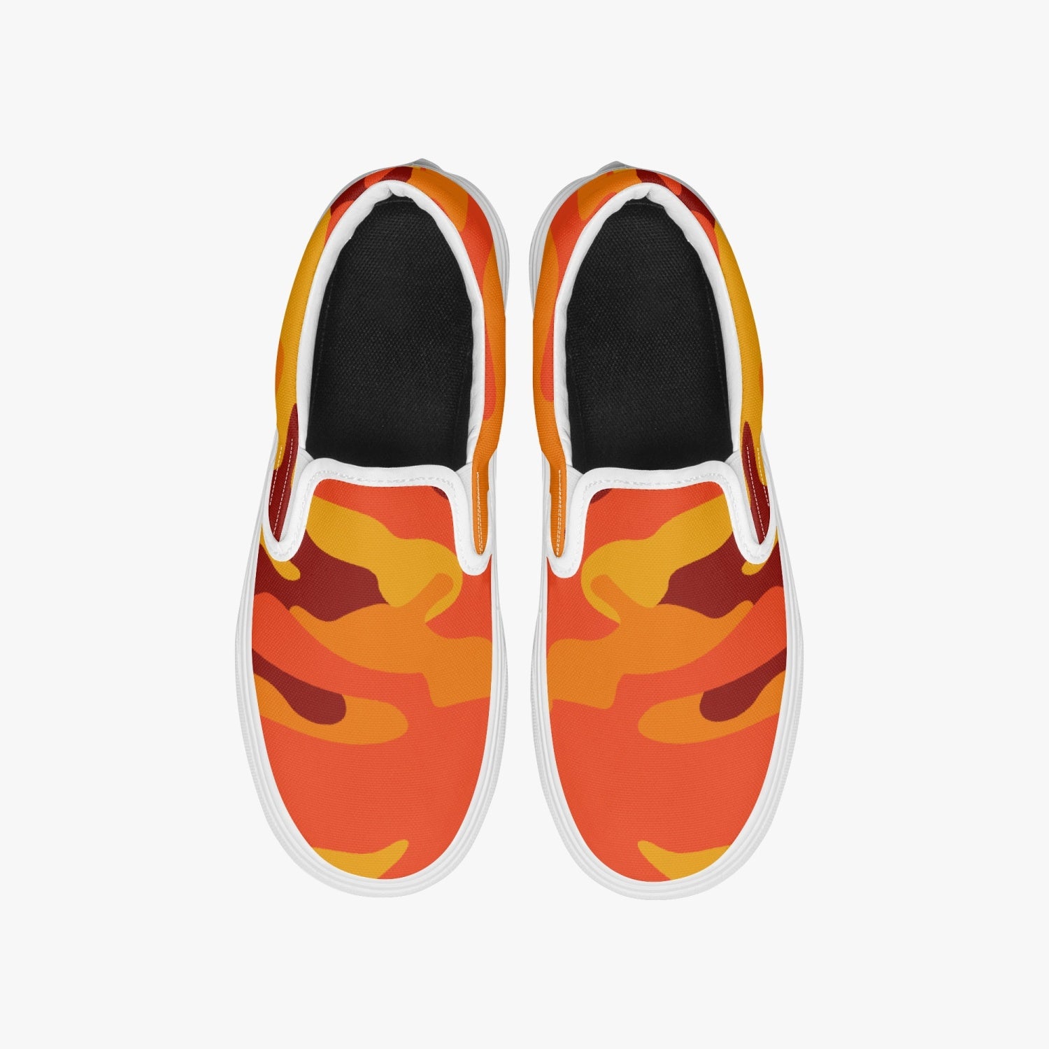 Camo Slip-On Shoes | Orange and Red Camouflage Camo Colors