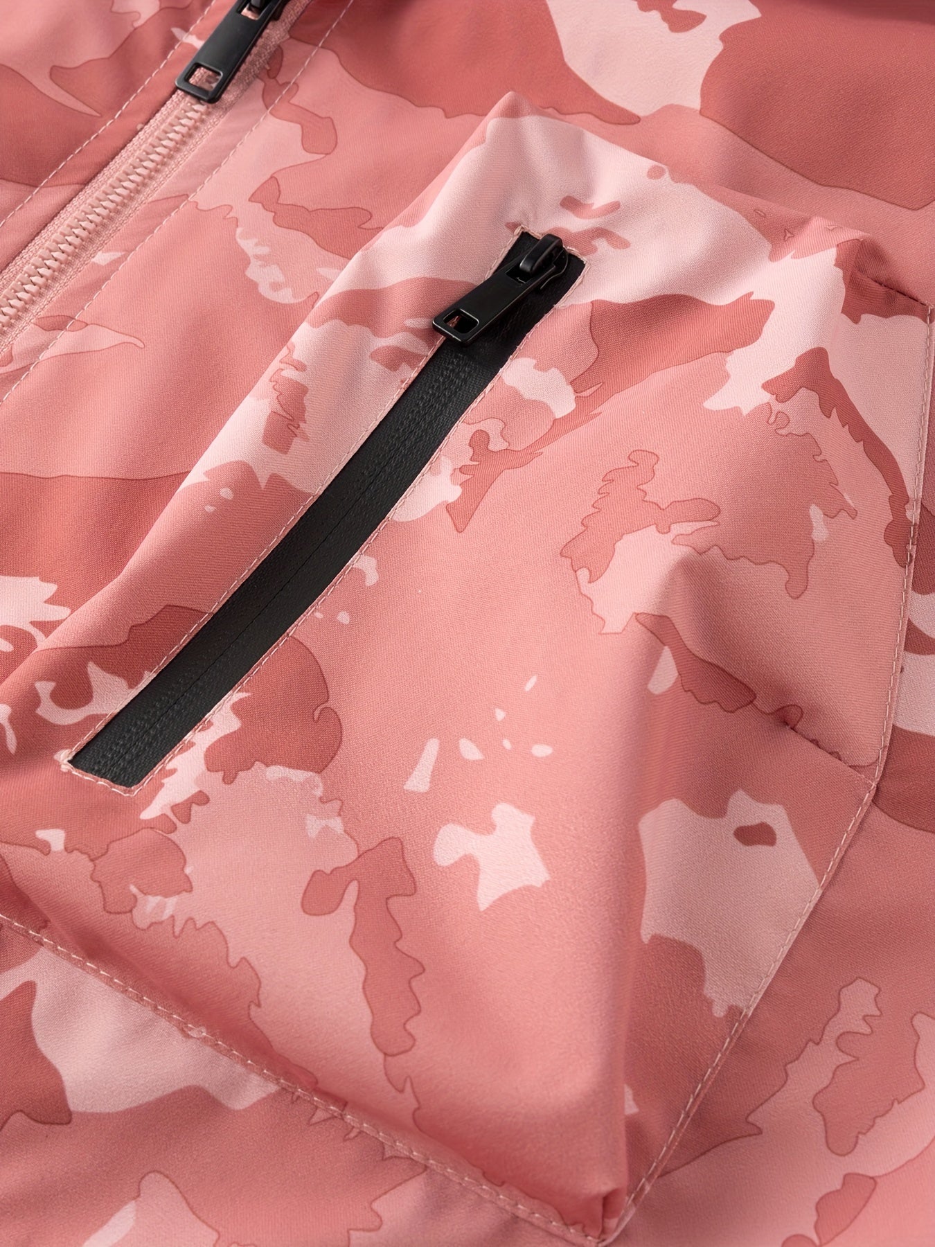 Men's Camo Windbreaker Jacket with a Hood | Multi Pocket Cargo Jacket Camo Colors