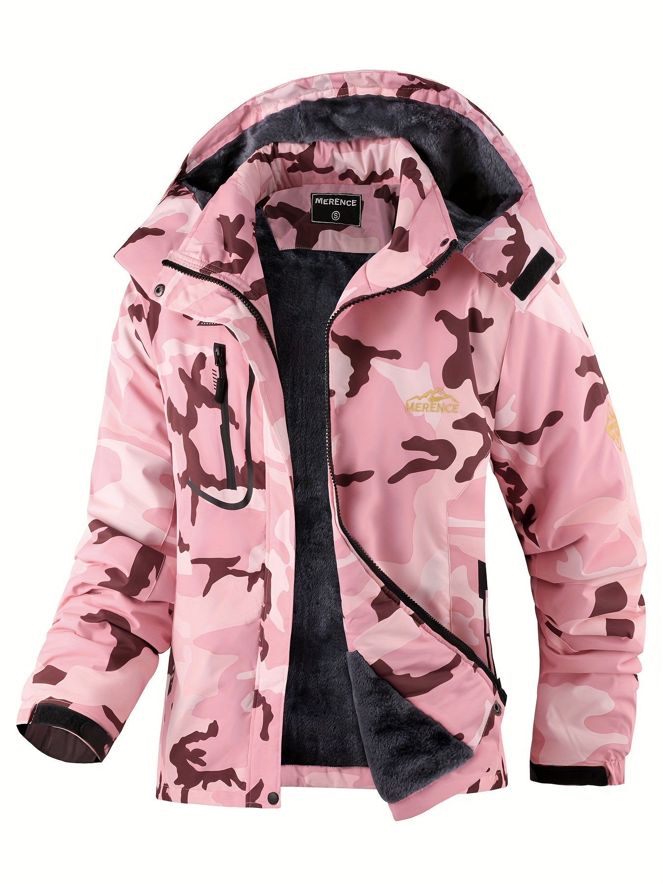 Women's Ski Fleece Mountain Winter Snow Jacket Camo Colors