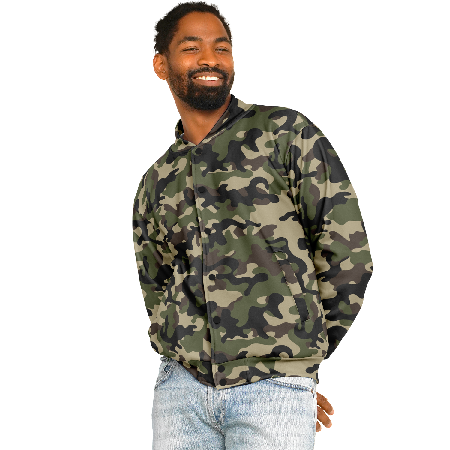 Military Brown Camo Jacket | Heavyweight Baseball Style Camo Colors