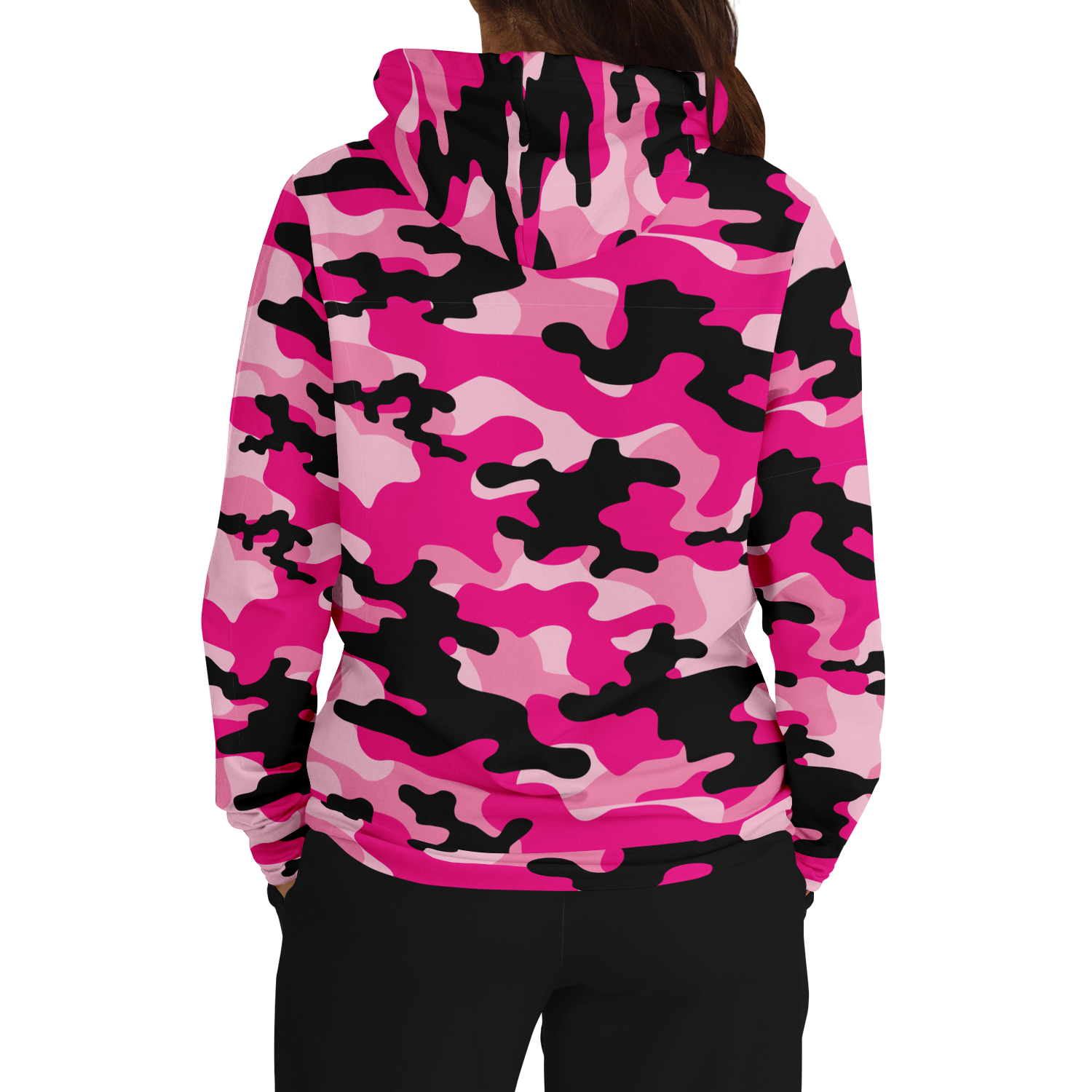 Pink Camo Hoodie | Candy, Black, & Cerise Mixed Camouflage Camo Colors